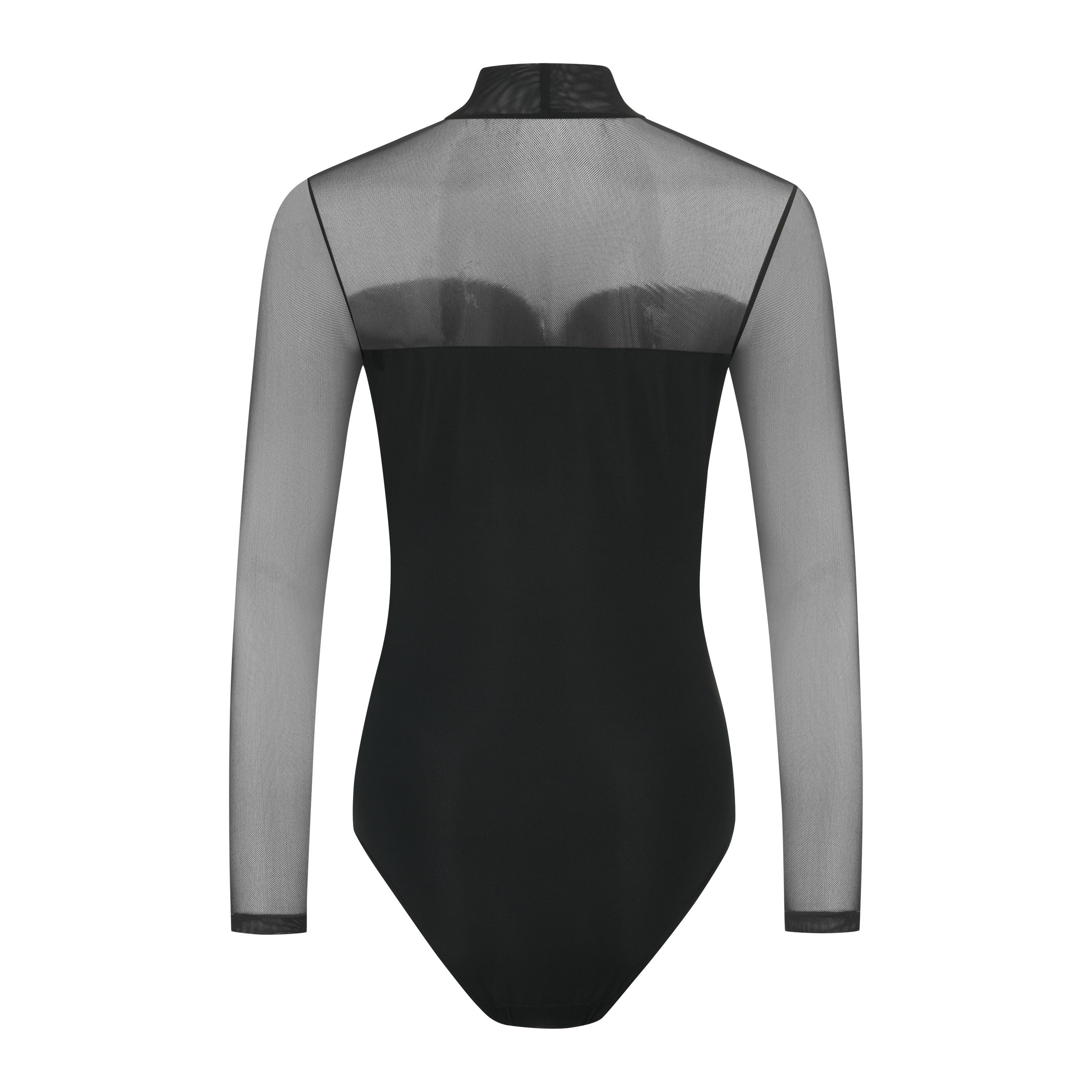 Evoni Body Formender Damen Langarm Bodysuit Tüll Baumwolle Bauch weg Effekt
