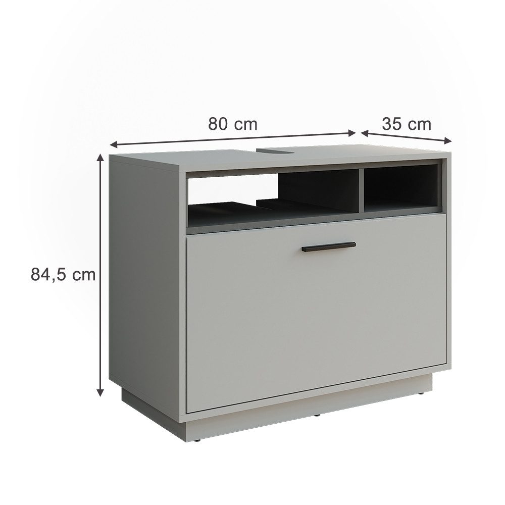 Vicco Waschbeckenunterschrank Beatrice, Grau/Anthrazit, 80 x günstig online kaufen