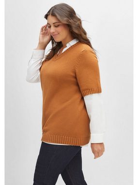 Sheego V-Ausschnitt-Pullover Große Größen aus reiner Baumwolle