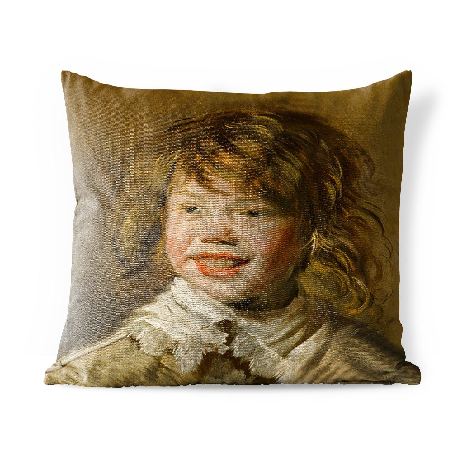 MuchoWow Dekokissen Lachender Junge - Gemälde von Frans Hals, Kissenbezüge, Kissenhülle, Dekokissen, Dekokissenbezug, Outdoor
