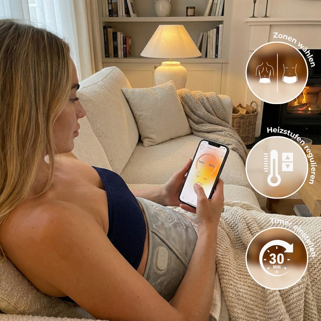 Vulpés Wärmegürtel BellyBelt ULTRA Dual Zone, Bauch & Rückenwärme, Großflächige Wärmefläche, Sensor-Sicherheit