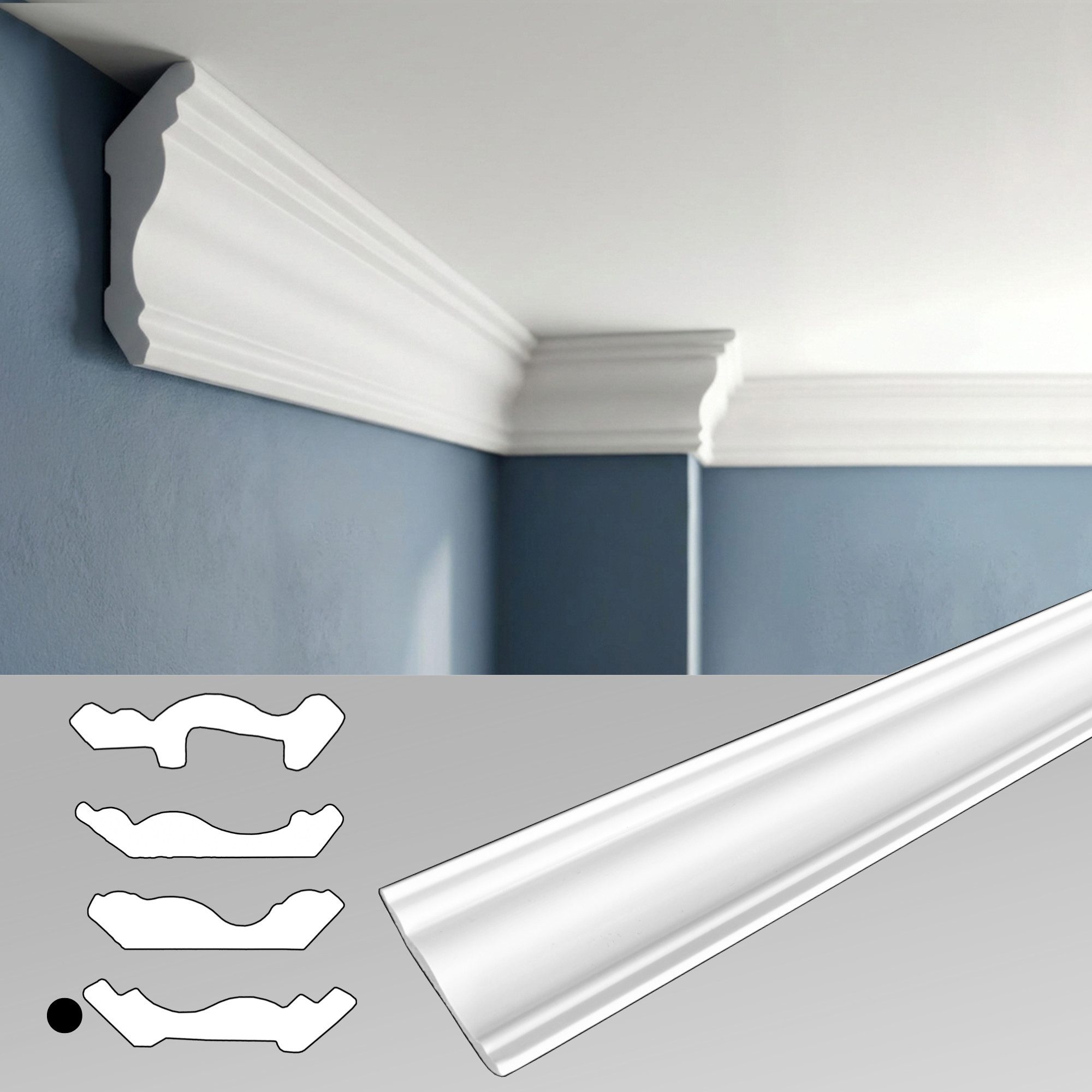 IKHEMalarka Deckenleiste 100 cm – Zierleisten - dekorative Stuckleisten für günstig online kaufen