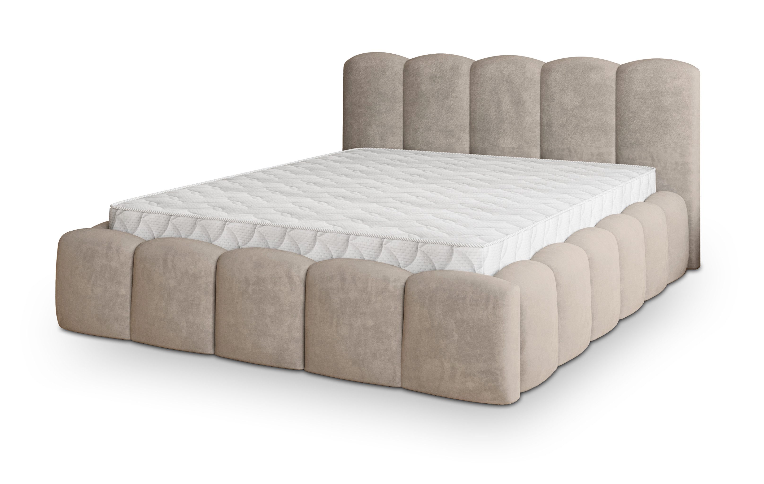 Masseno Polsterbett FALINA 180x200 cm beige (mit Bettkasten und Lattenrost) – Bild 2 von 5