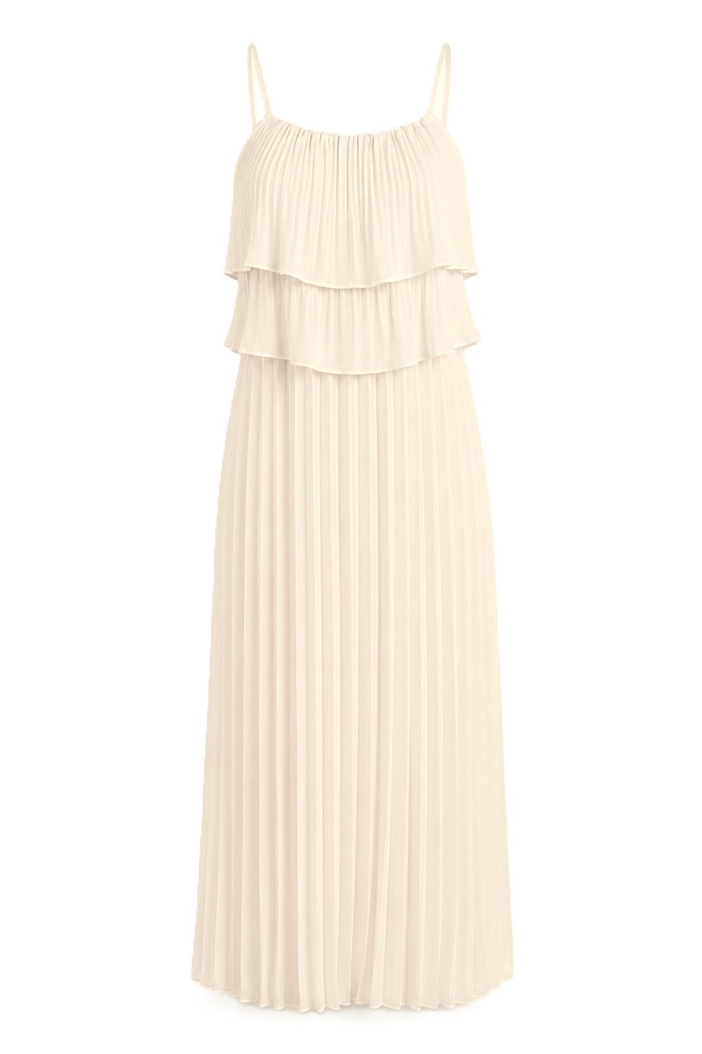 ITALY VIBES Plisseekleid - Maxi-Kleid Damen - langes Abendkleid mit Spaghettiträgern ONE SIZE - passend für Größen S-L