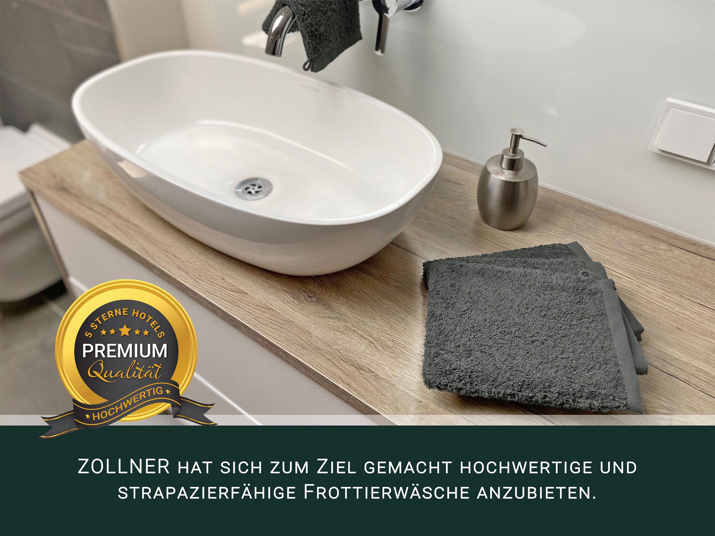 ZOLLNER Waschlappen, (10-St), 17 x 21 cm, 100% Baumwolle