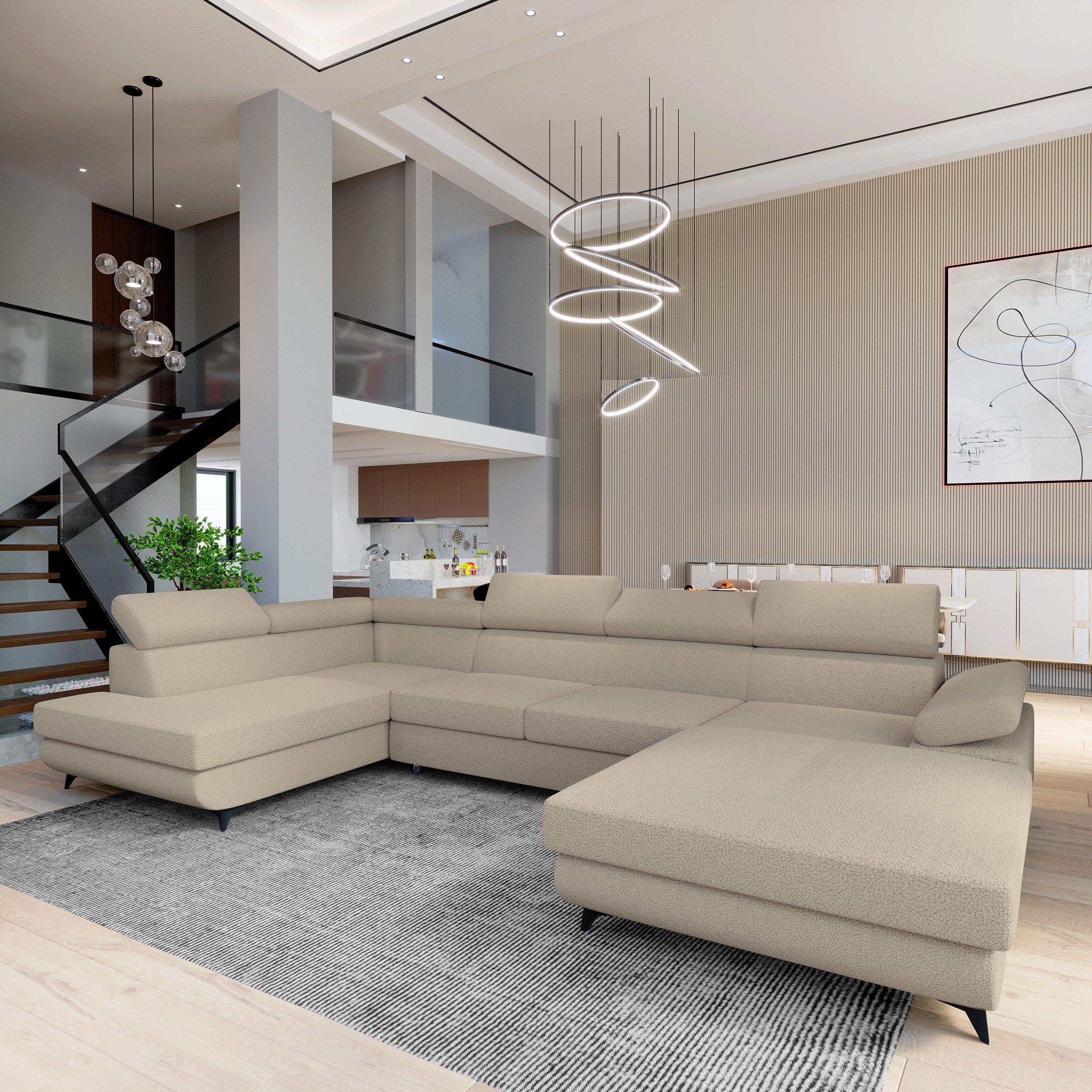 Masseno Ecksofa RUBANO mit Schlaffunktion U-Form, günstig online kaufen