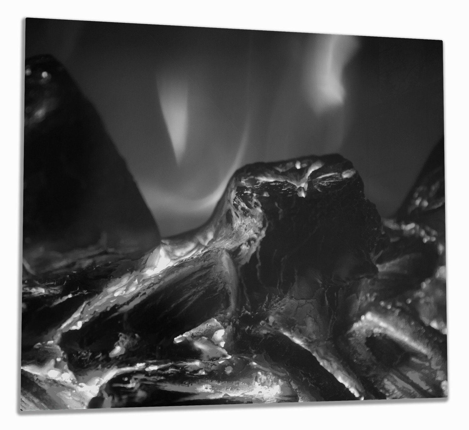 Wallario Herd-Abdeckplatte Glühende Kohlen schwarz-weiß abstrakt, ESG-Sicherheitsglas, (Glasplatte, 1 tlg., inkl. 5mm Noppen), verschiedene Größen