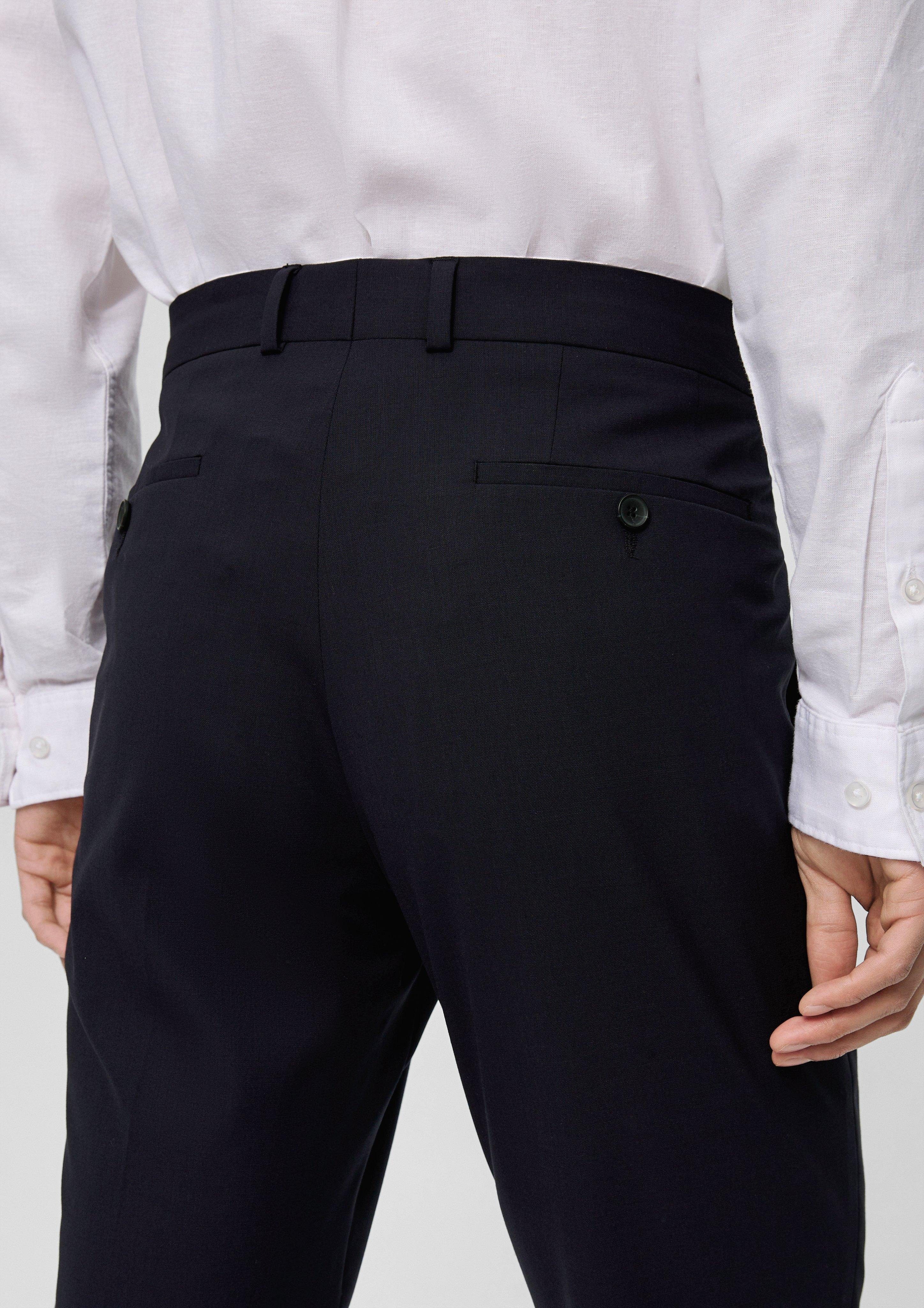 Slim: s.Oliver Anzughose Elastische navy Wollmix in Stoffhose