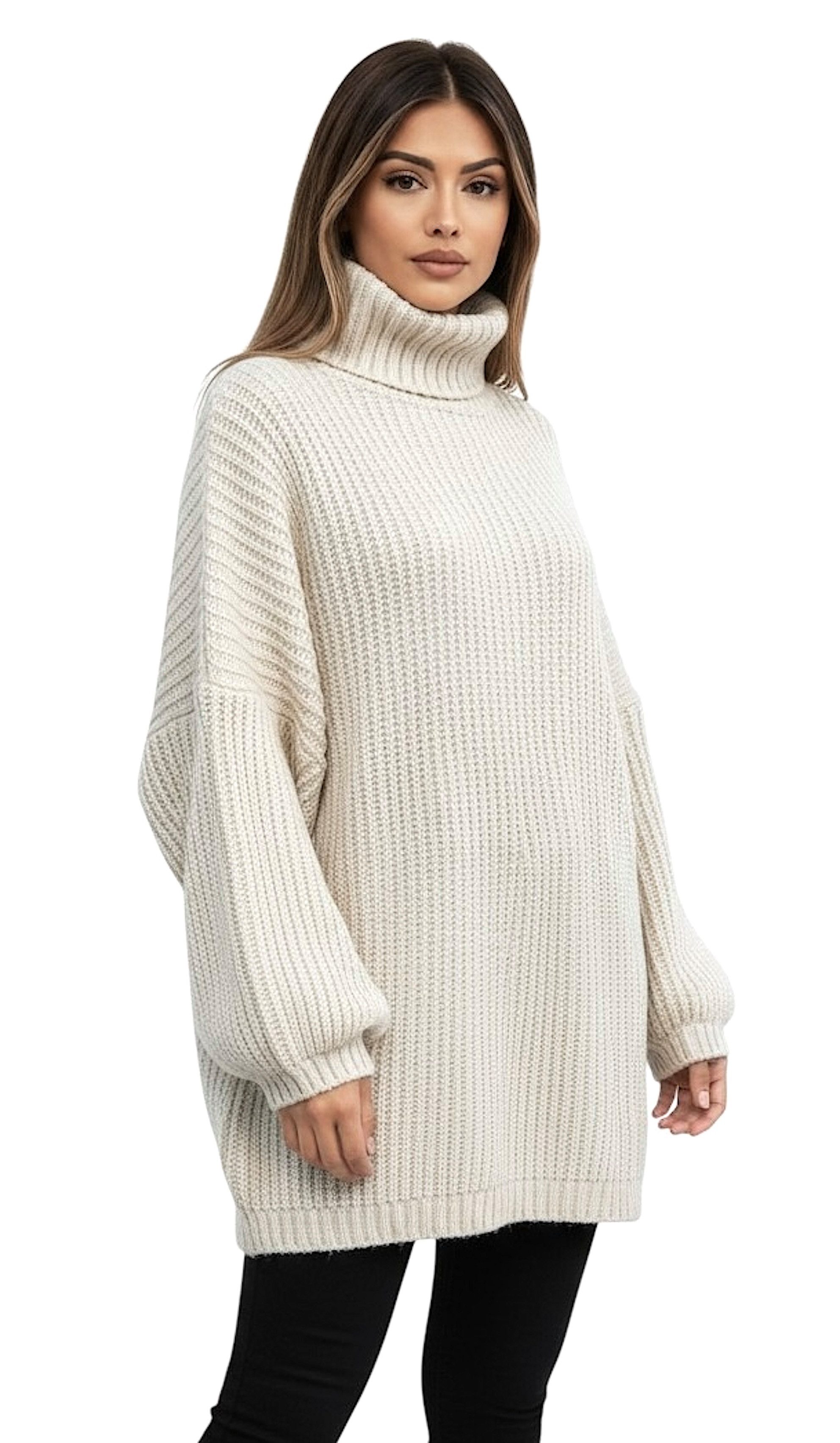Rollkragenpullover WORLDCLASSCA Rollkragen Strick Oversize Pullover Uni Lang