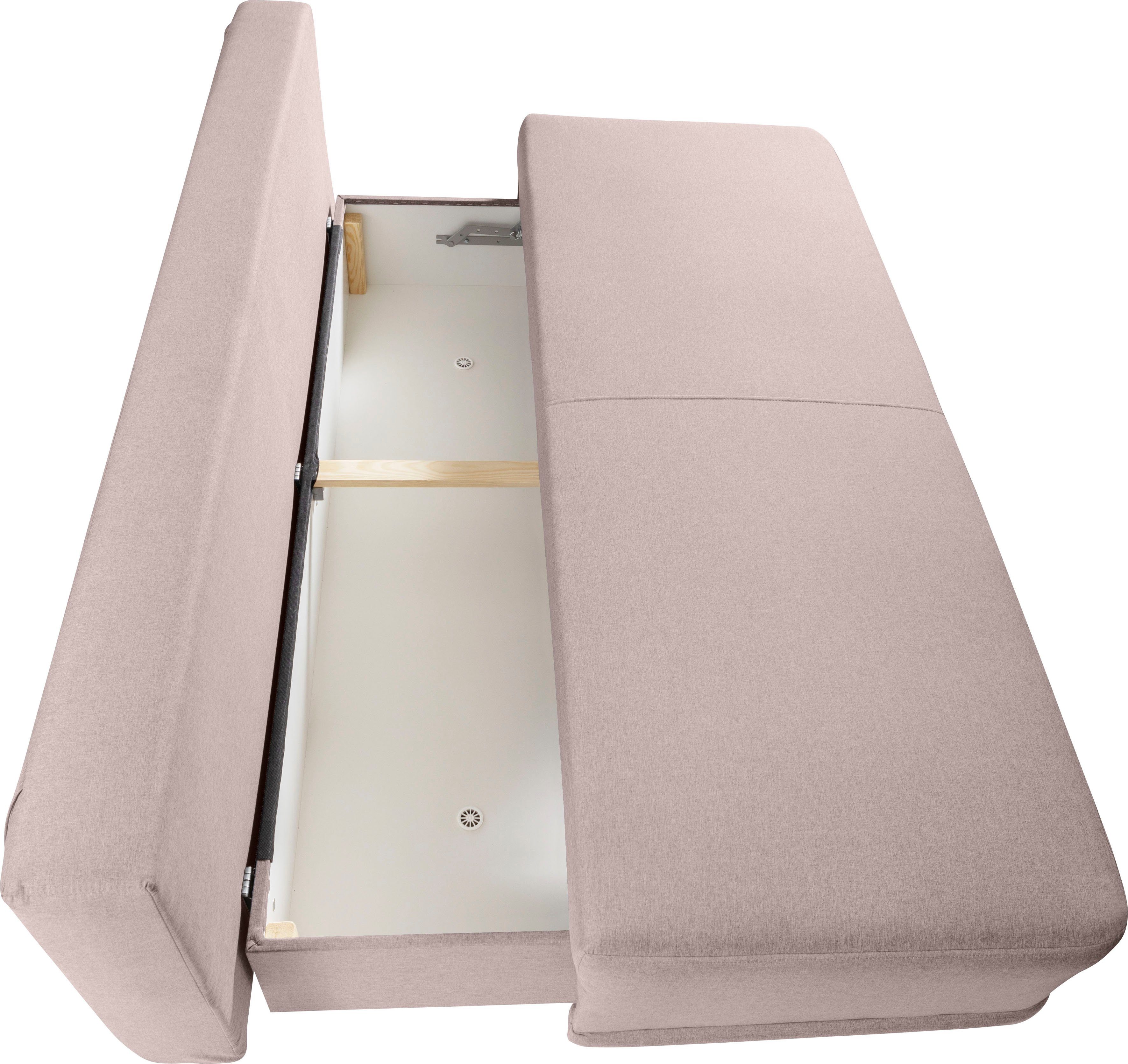 & 2-Sitzer Federkern Schlafcouch beige beige Street, mit beige Sofa WERK2 Schlafsofa | und | Bettkasten