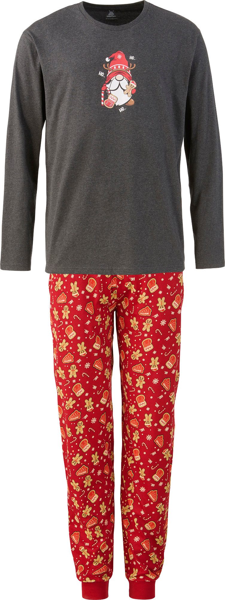 Erwin Müller Pyjama Damen-Schlafanzug Single-Jersey gemustert