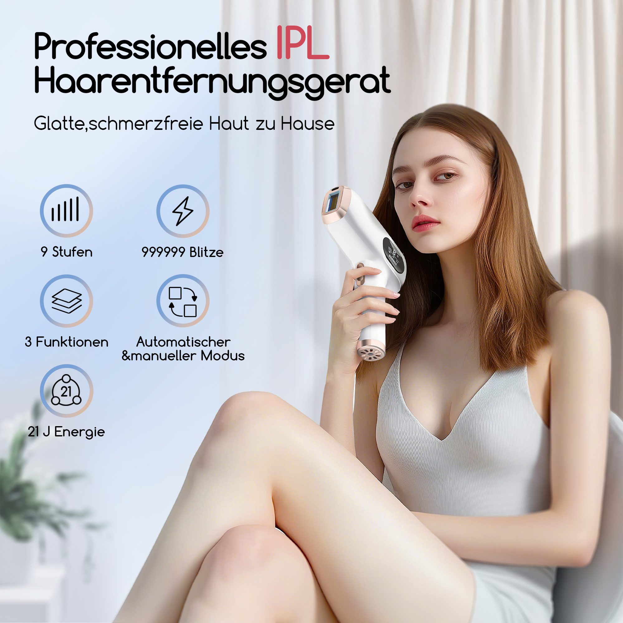 Vornix IPL-Haarentferner IPL Geräte Haarentfernung Laser haarentfernung Haarentfernungsgerät, 999,999 Lichtimpulse, Laser Haarentfernung Zuhause Dauerhafte Schm – Bild 4 von 5