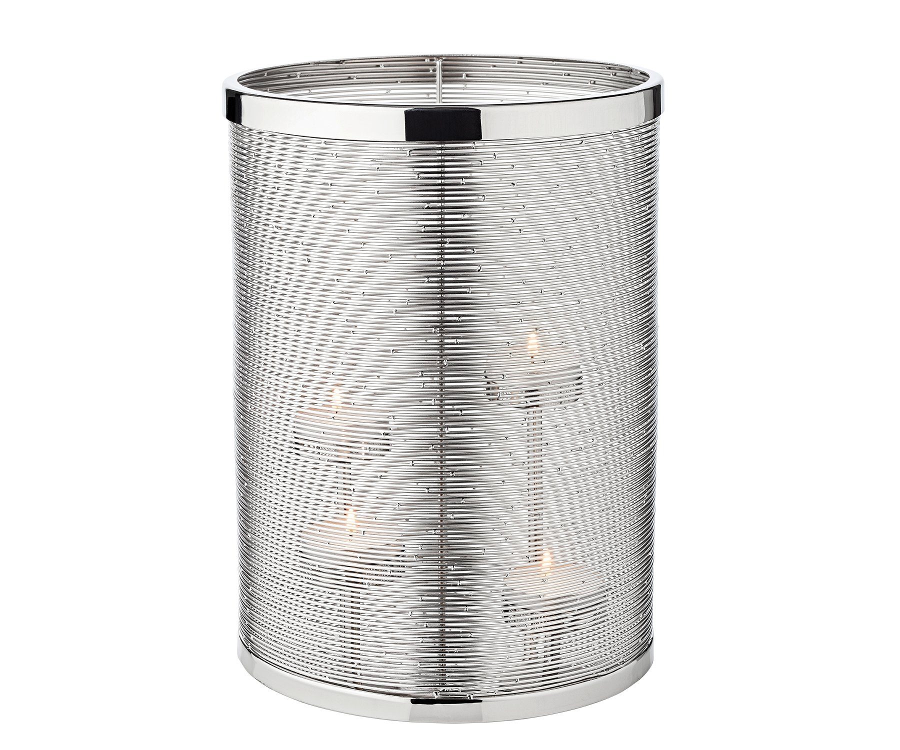 EDZARD Windlicht Hera, Silber-Optik, Glas, Edelstahl, vernickelt, hochglanzpoliert, H 36 cm