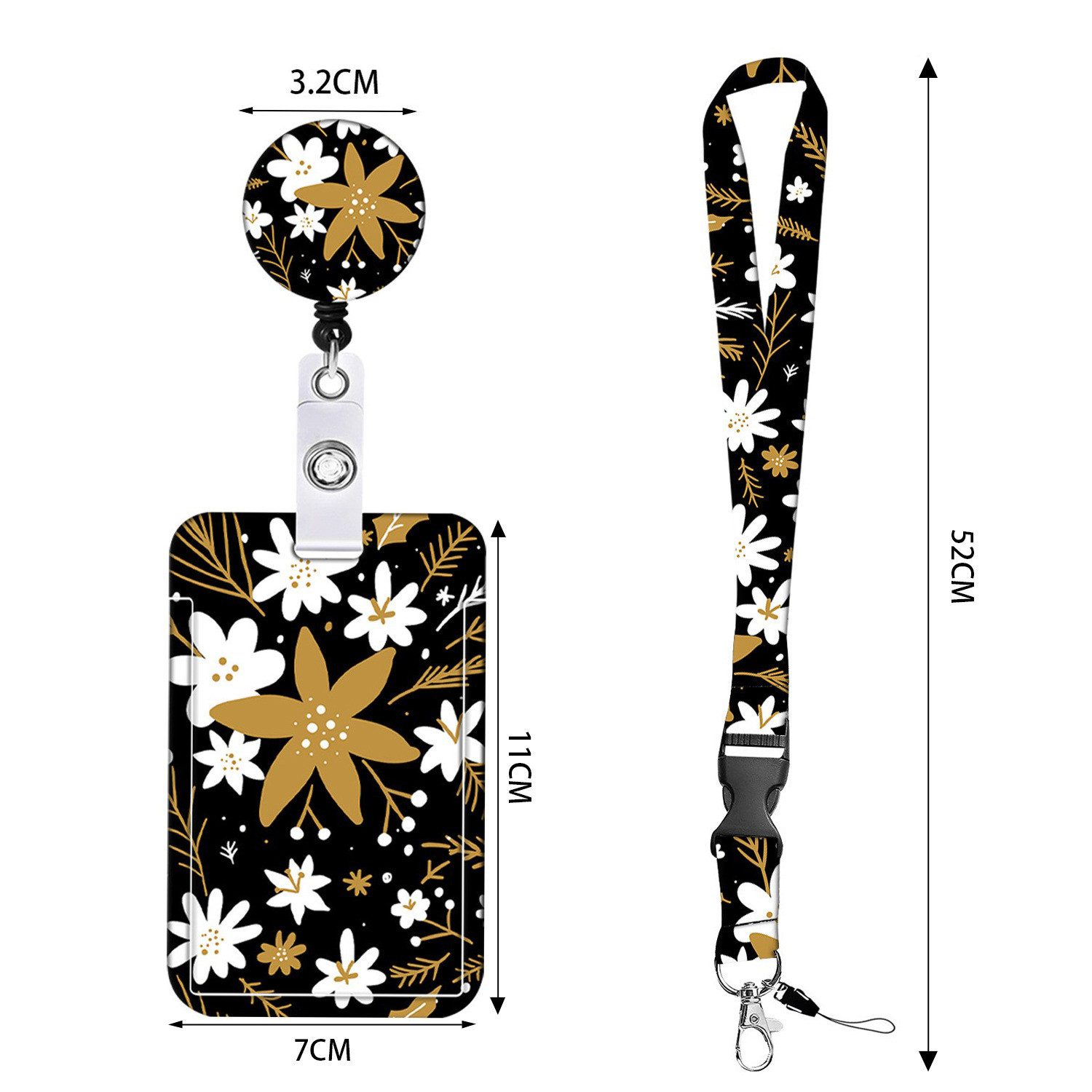 XDeer Schlüsselanhänger 2 Stück Ausweishülle mit Band, Ausziehbarer Schlüsselanhänger Badge, Holder,Schlüsselband mit Karabiner für Frauen, Lehrer
