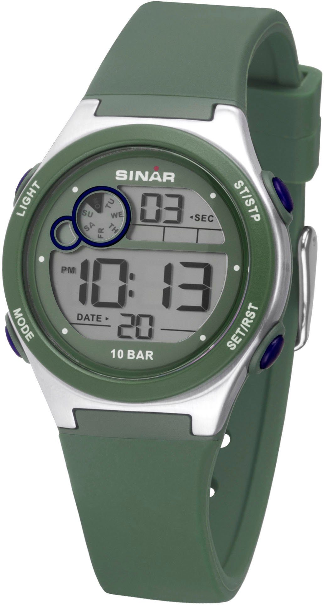 SINAR Quarzuhr XF-68-3, Armbanduhr, Kinderuhr, digital, Datum, ideal auch als Geschenk