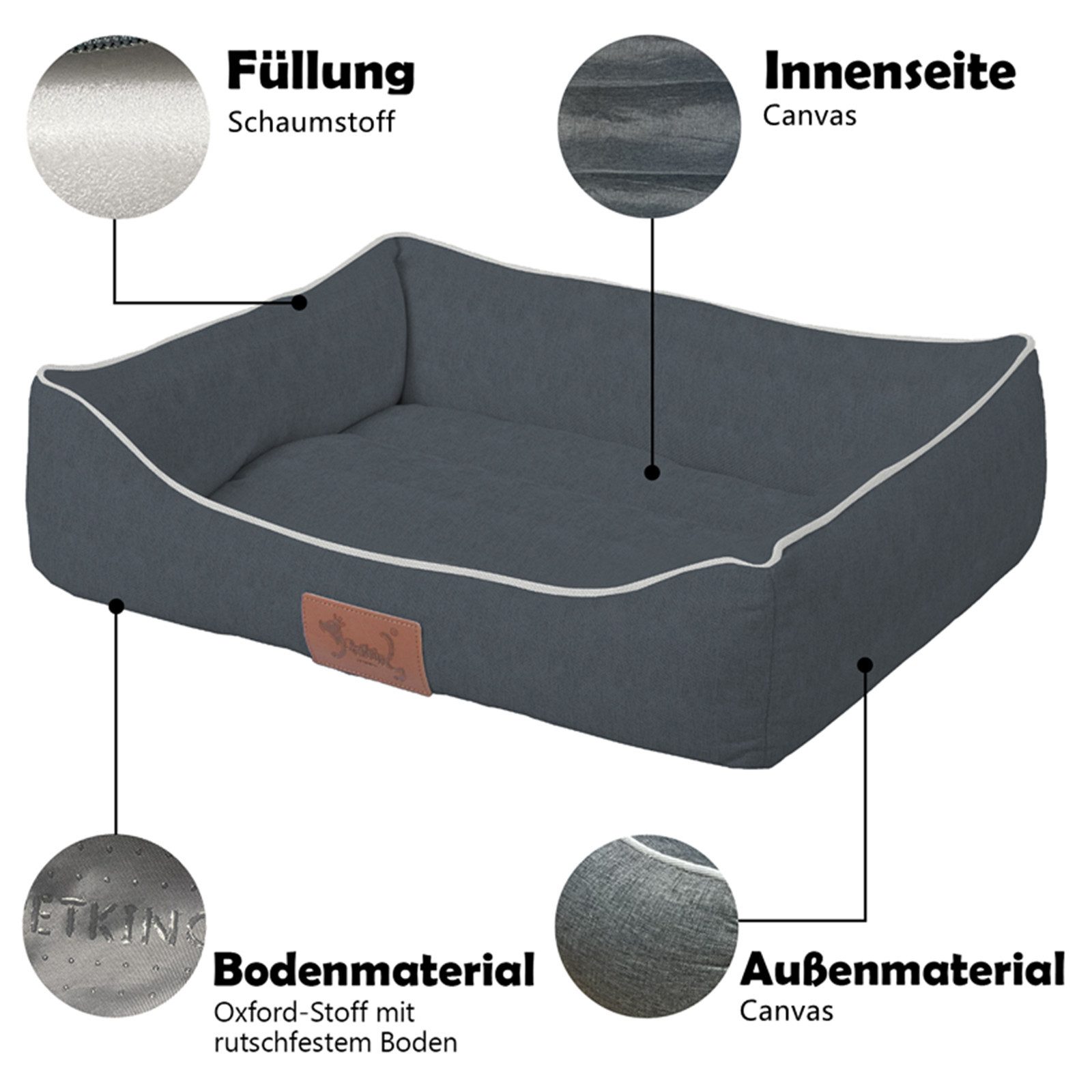 TopMeow Tierbett Canvas Serie Hundebett, Made günstig online kaufen