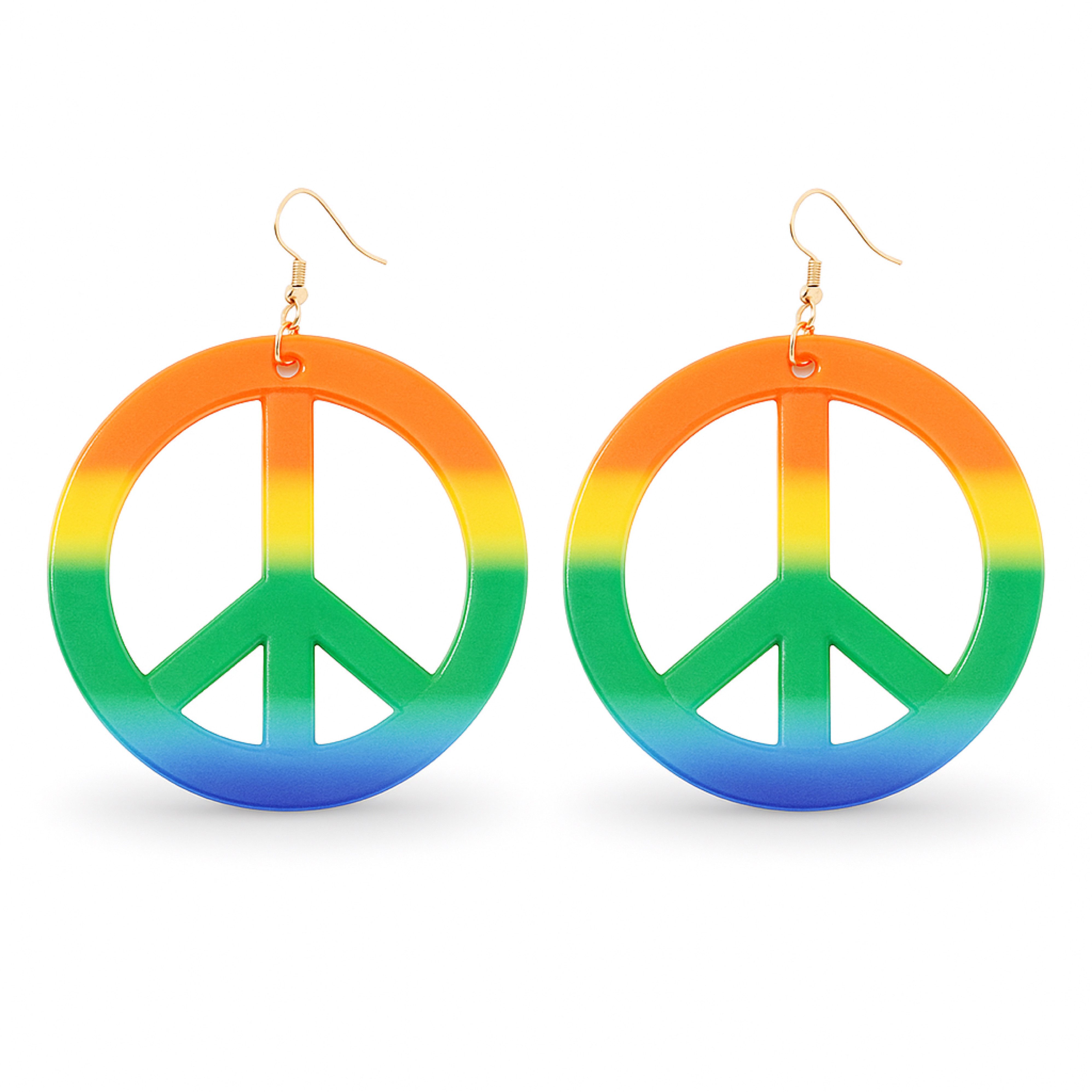 TK Gruppe Kostüm Hippie Ohrringe – Peace Schmuck für Fasching, Karneval