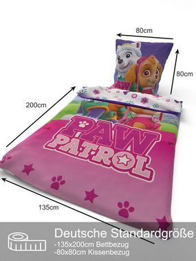 Jugendbettwäsche Paw Patrol Bettwäsche 135x200 80x80 Kissenbezug Kinderbettwäsche Junge, SkyBrands