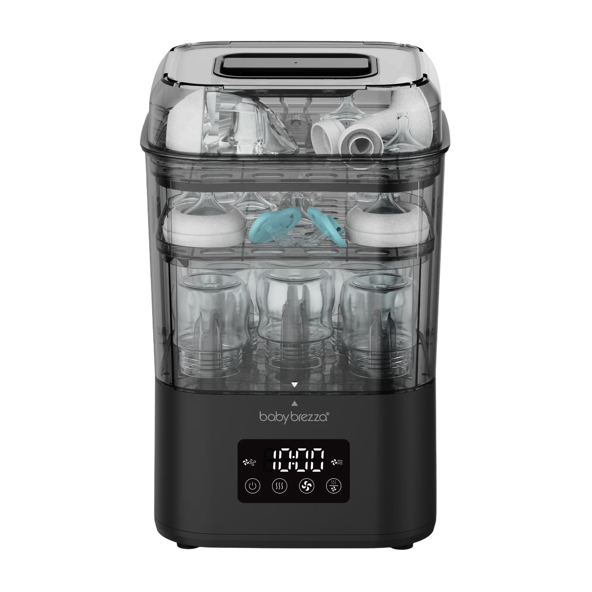 Baby Brezza Dampfsterilisator SuperQuick Flaschensterilisator mit Trockner, 10 Min. Sterilisieren & Trocknen für Babyflaschen & Zubehör