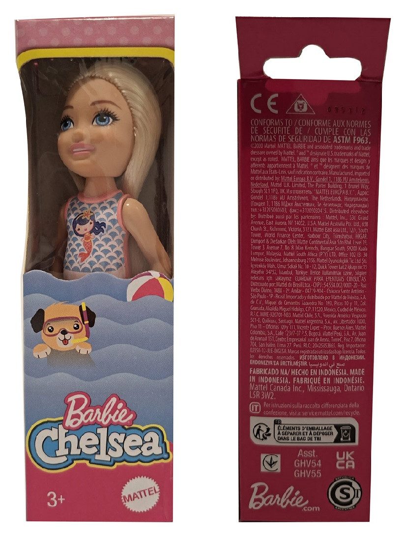Barbie Stehpuppe Barbie Chelsea Club Puppe Badeanzug Meerjungfrau-Design Modepuppe