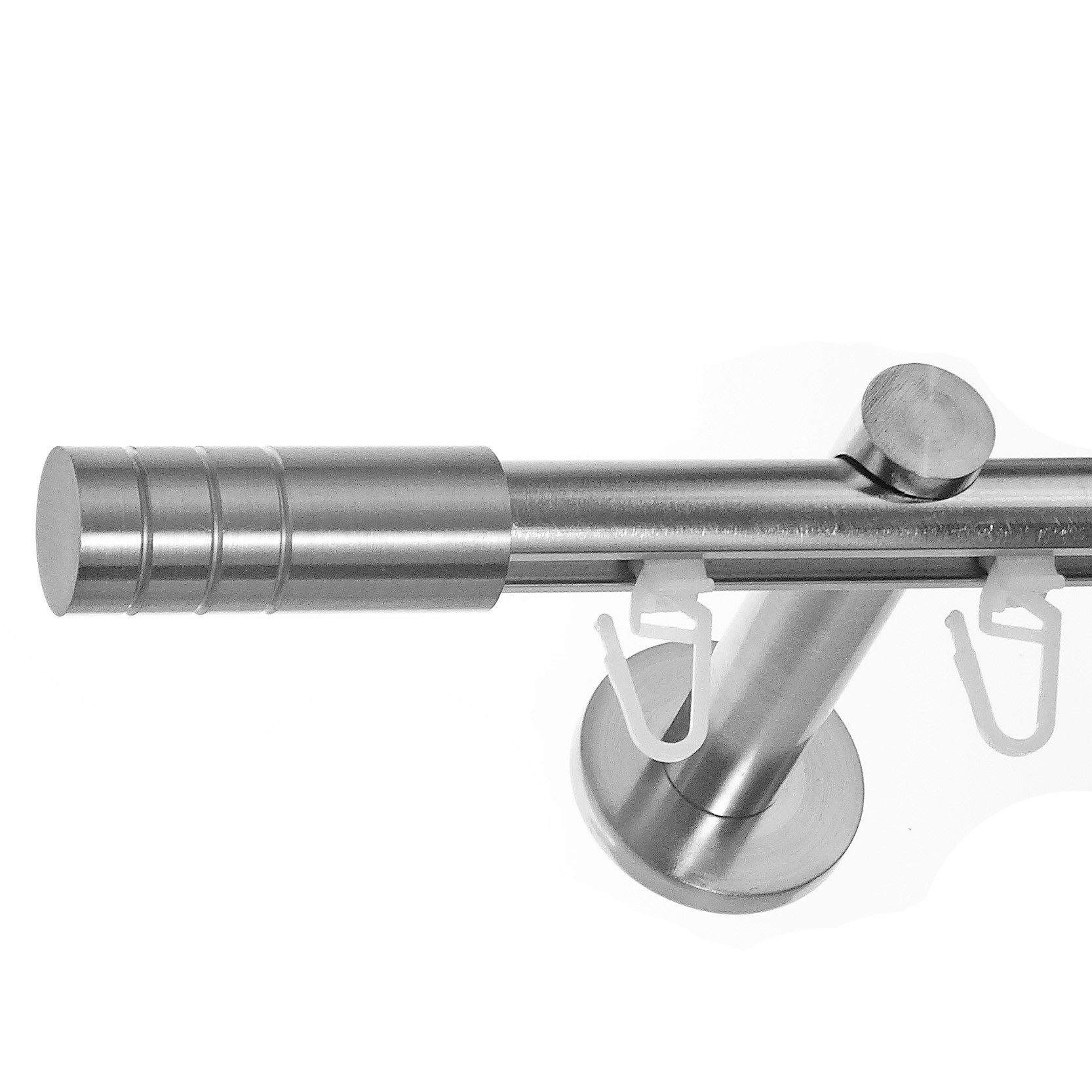 BASIT Gardinenstange Innenlauf 16 mm mit Wandträgern 540 cm E28, Ø 16 mm, 1-läufig, verschraubt, Aluminium, H70 540 cm E28 Zylinder