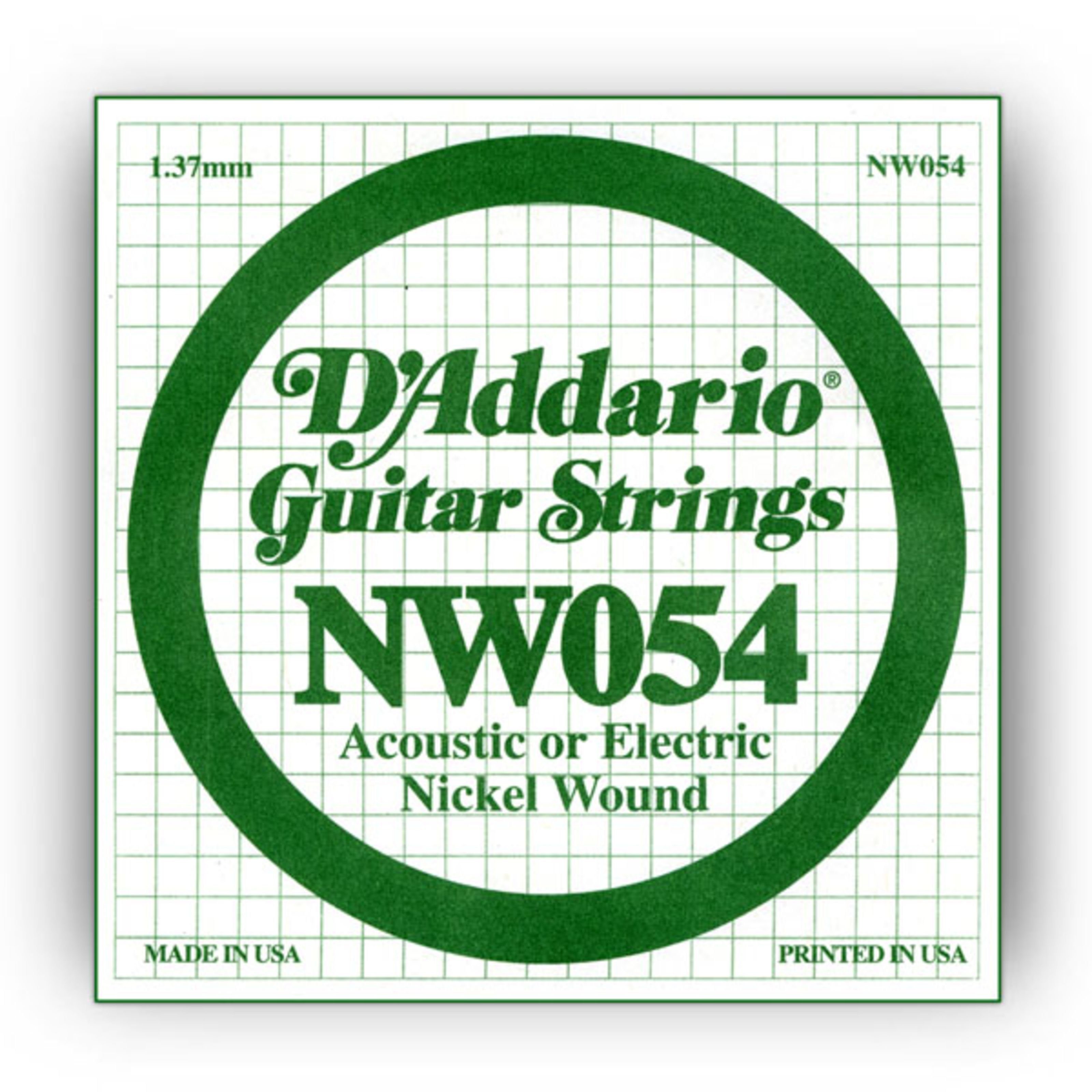 Daddario Spielzeug-Musikinstrument, NW054 Nickel Wound Einzelsaite - Einzelsaite für Gitarren