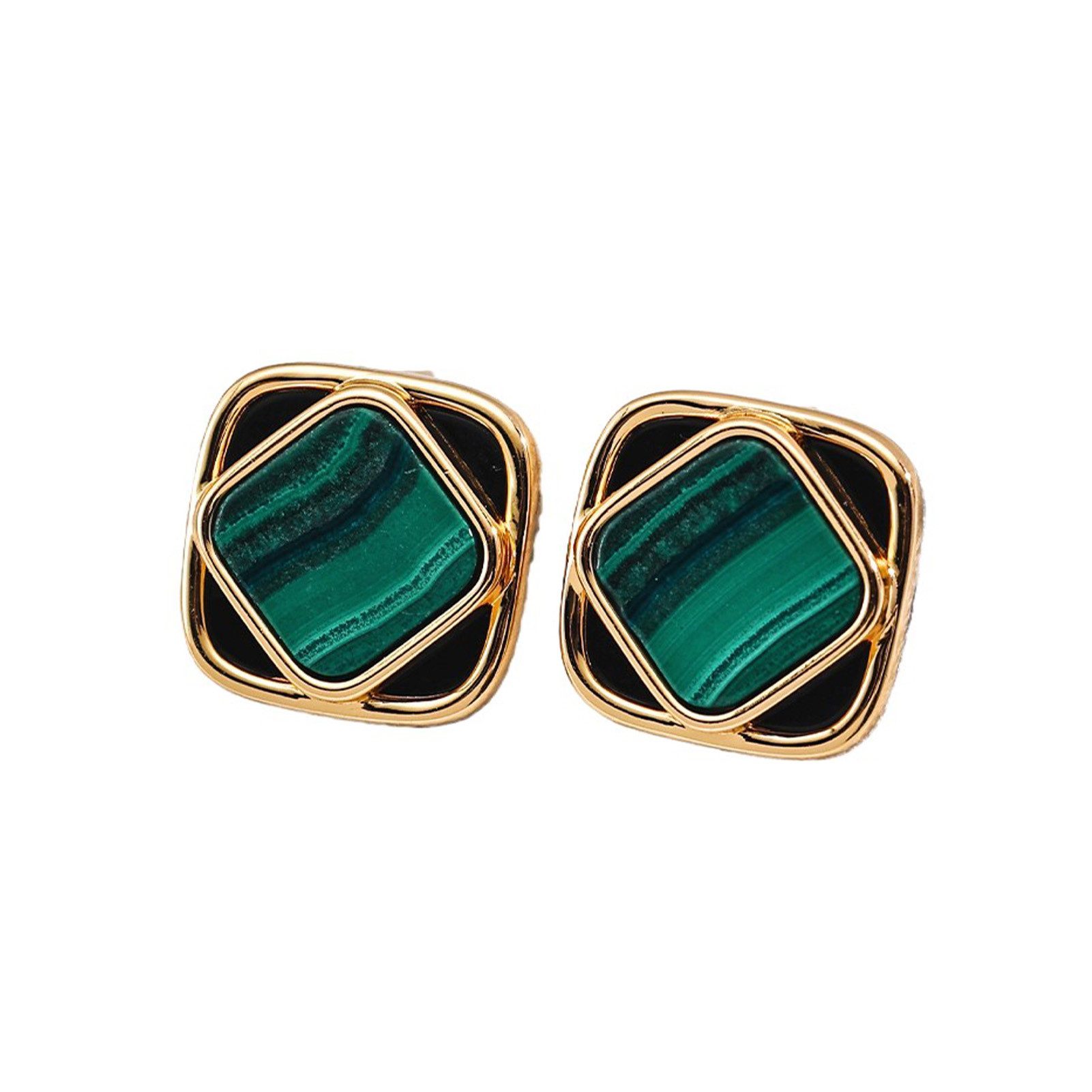 Jumpeak Paar Ohrhänger ohrringe silber925,malachitohrringe,obsidian ohrringe,muschel ohrringe, 18kohrringevergoldet,damengeschenk,schwestergeschenk,geschenk für frau