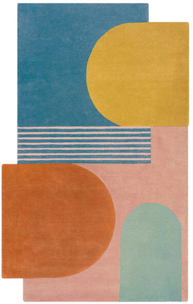 FLAIR RUGS Teppich LOZENGE, rechteckig, Höhe: 10 mm, Kurzflor, Retro Muster