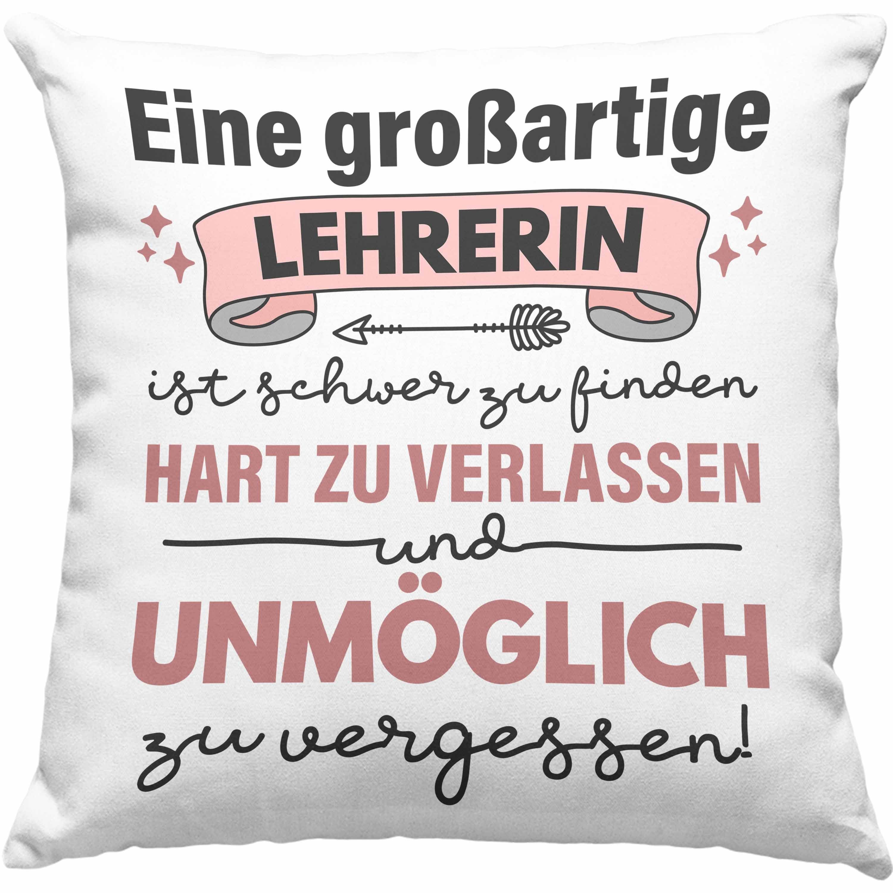 Trendation Zierkissen Trendation - Lehrerin Abschiedsgeschenk Kissen mit Füllung Spruch Klas