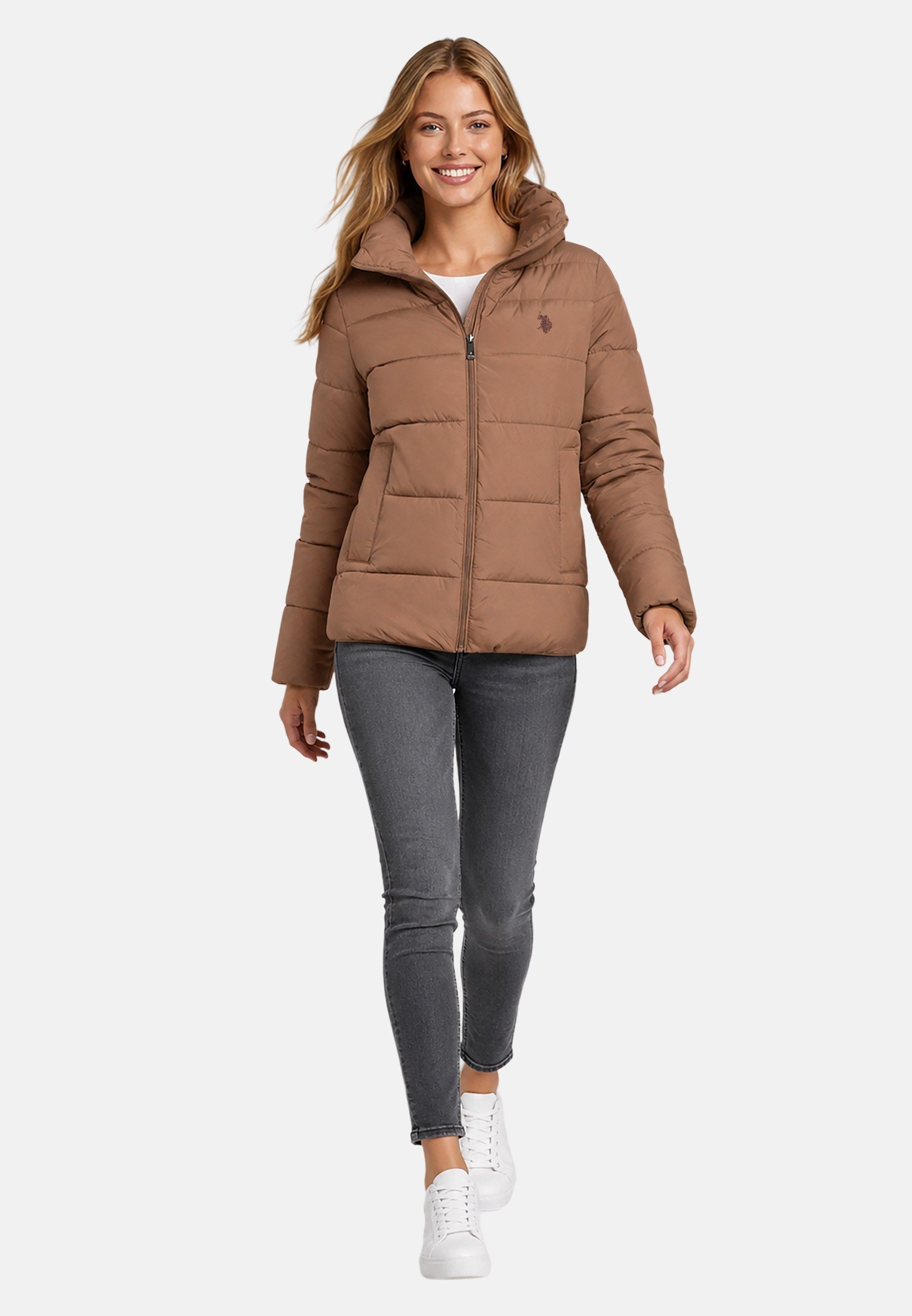 U.S. Polo Assn. Steppjacke mit gefütterter Kapuze und Stehkragen Mittlere Wattierung mit elastischen Abschlüssen und drei Taschen – Bild 3 von 5