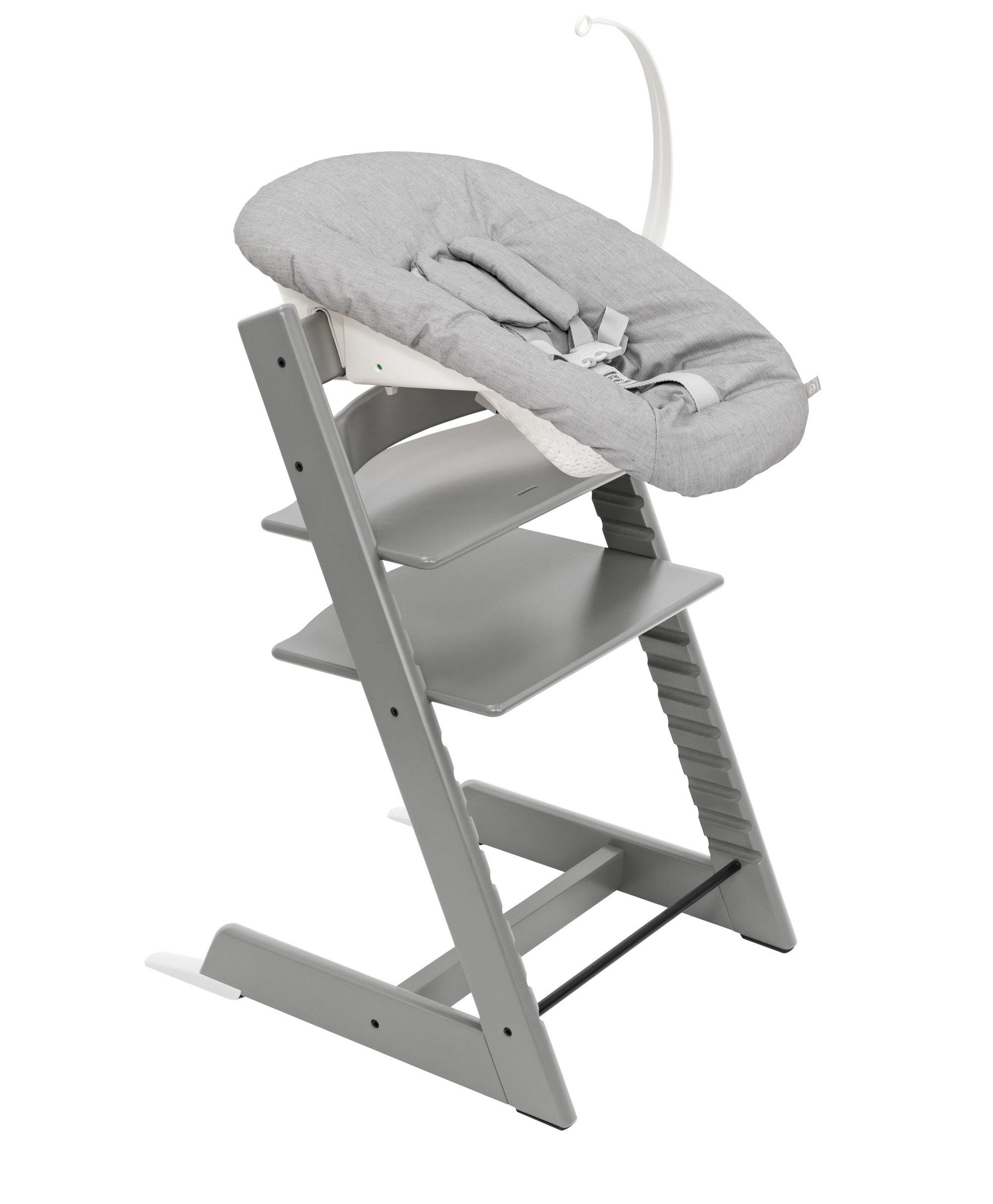 Stokke Hochstuhl Tripp Trapp® Kinderhochstuhl mit Newborn Set, Höhen- und tiefenverstellbare Sitz- und Fußplatten