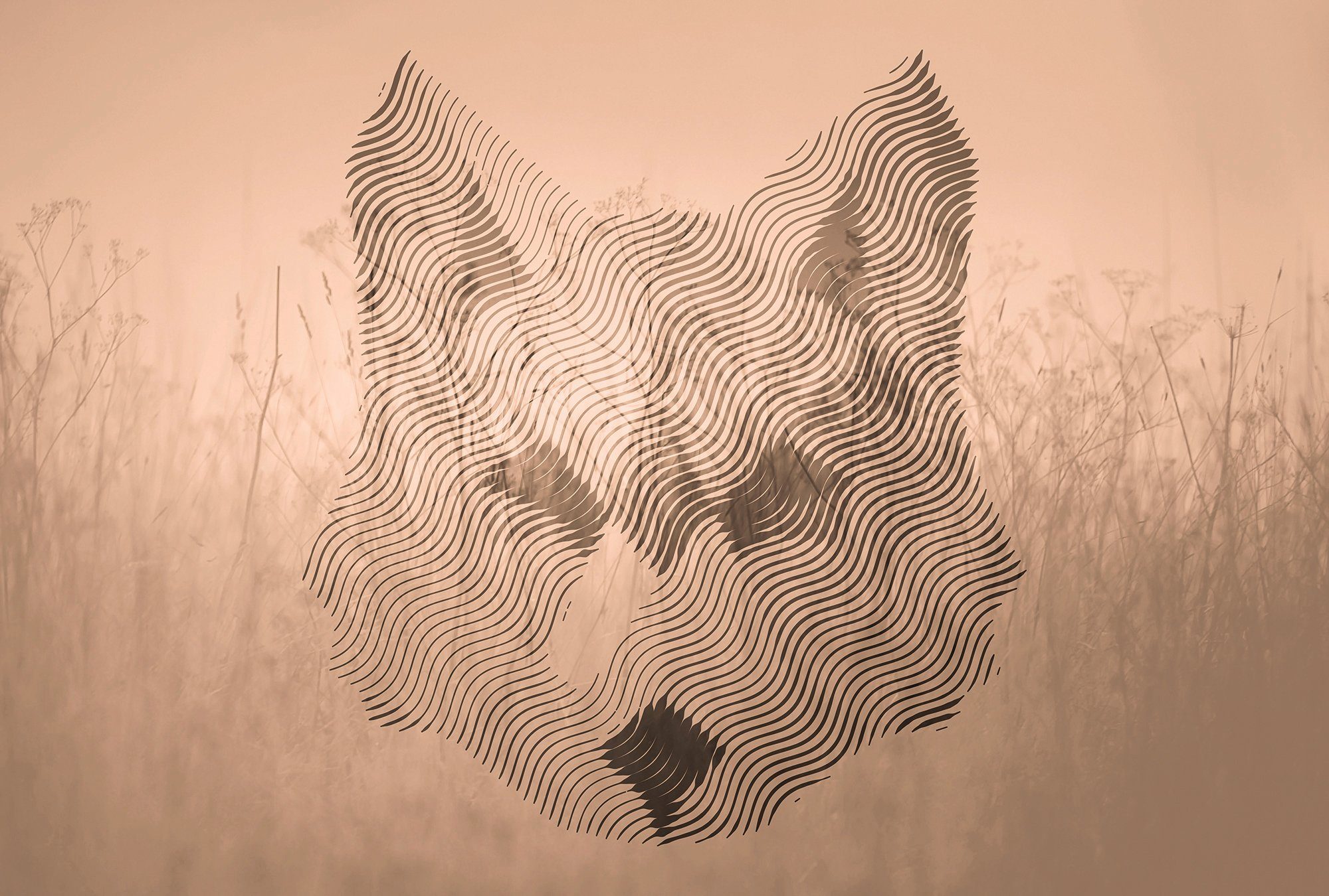 Architects Paper Fototapete Atelier 47 Fox Graphic 2, glatt, abstrakt, (4 St), Vlies, Wand, Schräge, Decke