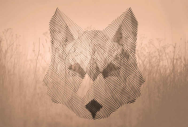 Architects Paper Fototapete Atelier 47 Fox Graphic 2, glatt, abstrakt, (4 St), Vlies, Wand, Schräge, Decke