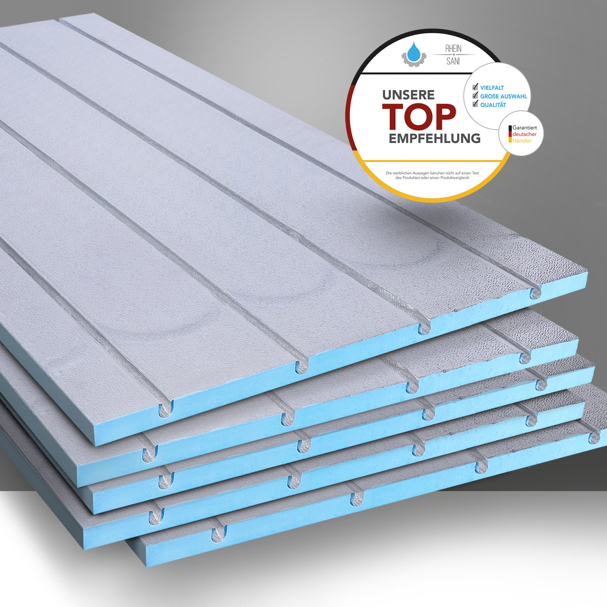 Belvit Fußbodenheizung Platte XPS 500 120×60×2,5 cm – Trockenbau Warmwasser, druckfest, (1-tlg), Systemplatte & Heizrohr, Feuchtraum geeignet, schnelle Reaktionszeit