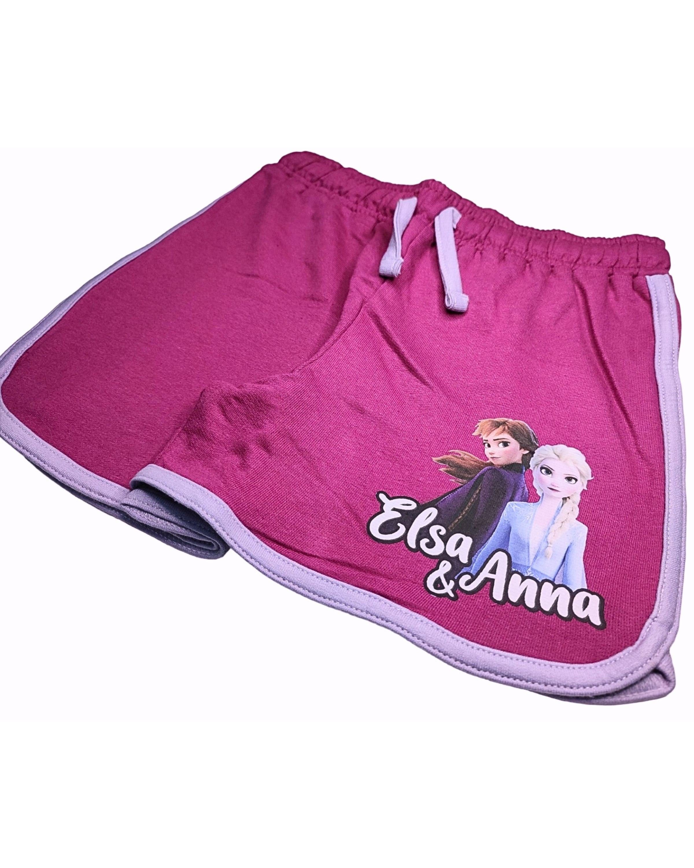 - kurze Elsa 128 & cm Frozen 98 Shorts Disney Gr. aus Dunkellila Mädchen Anna Baumwolle Hose