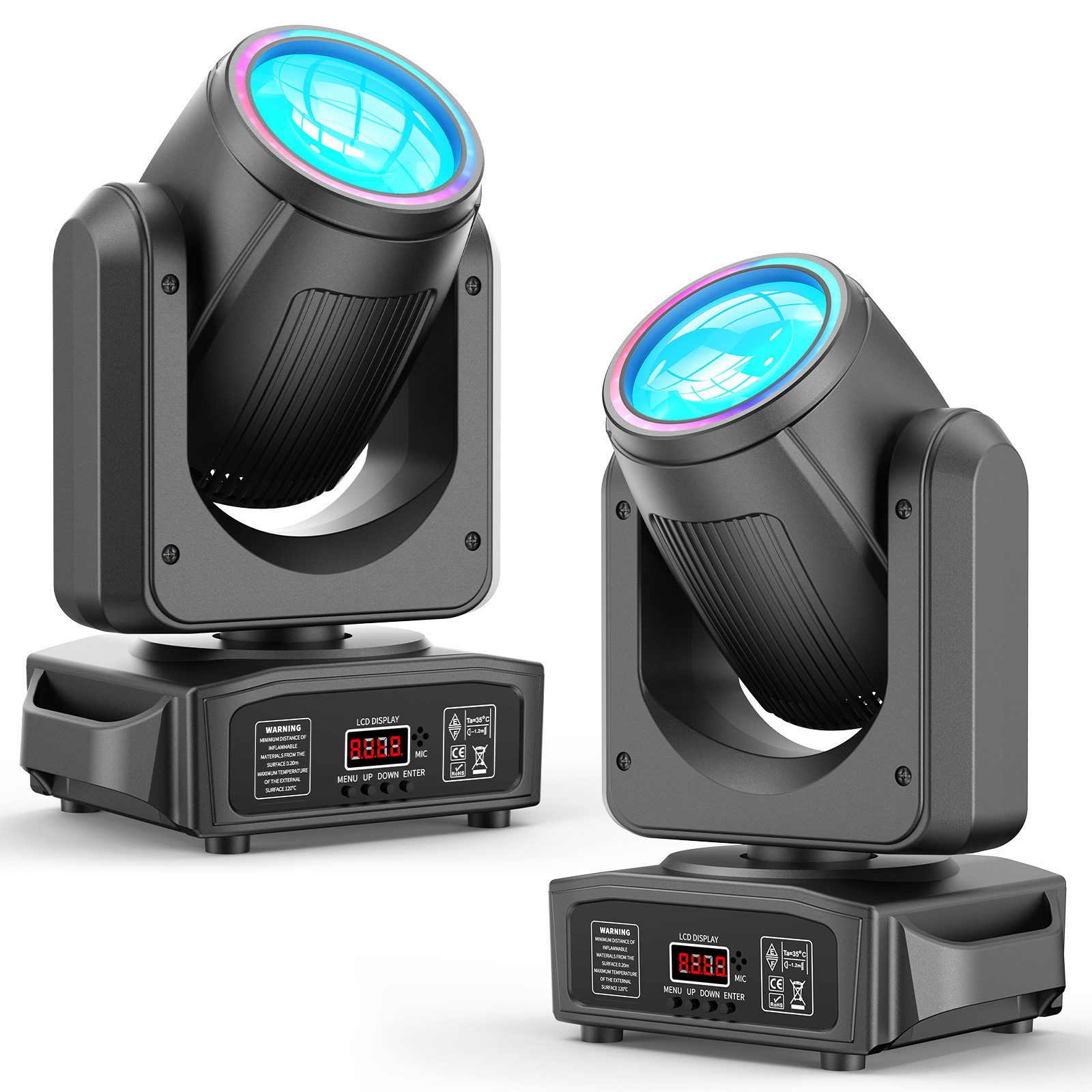 ZonQoonz Discolicht 180W Halo Moving Head Scheinwerfer mit Musterrad für Hochzeiten Partys
