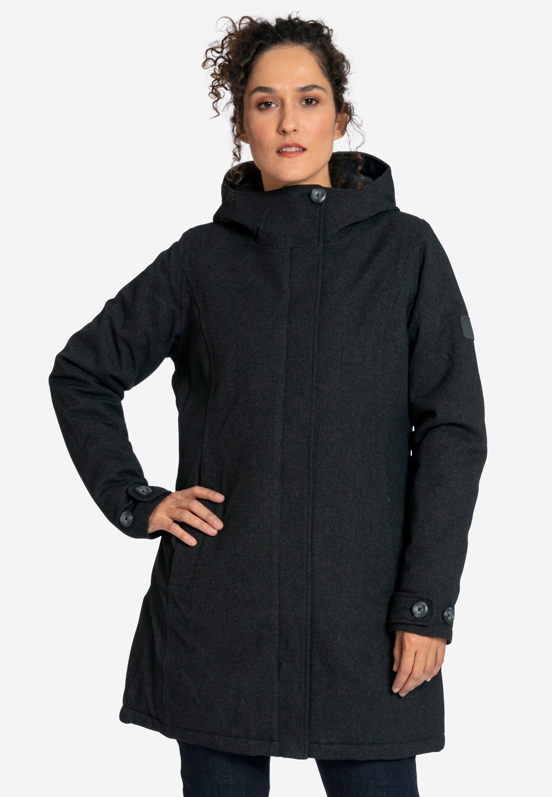 Elkline Winterjacke Schnieke wasserdicht in Wolloptik mit 2-Wege-Reißverschluss