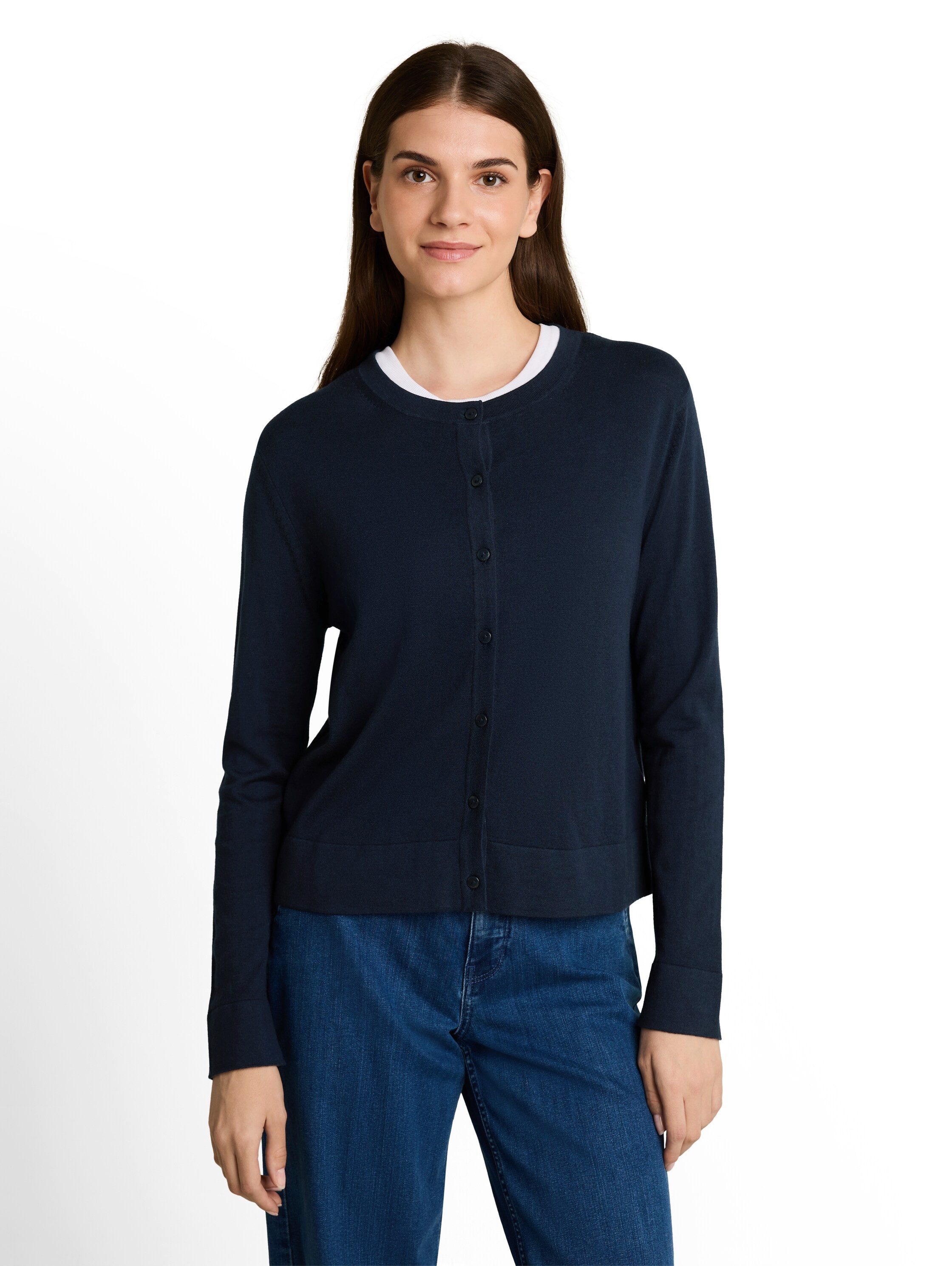 TOM TAILOR Strickjacke mit Viskose und Stretch