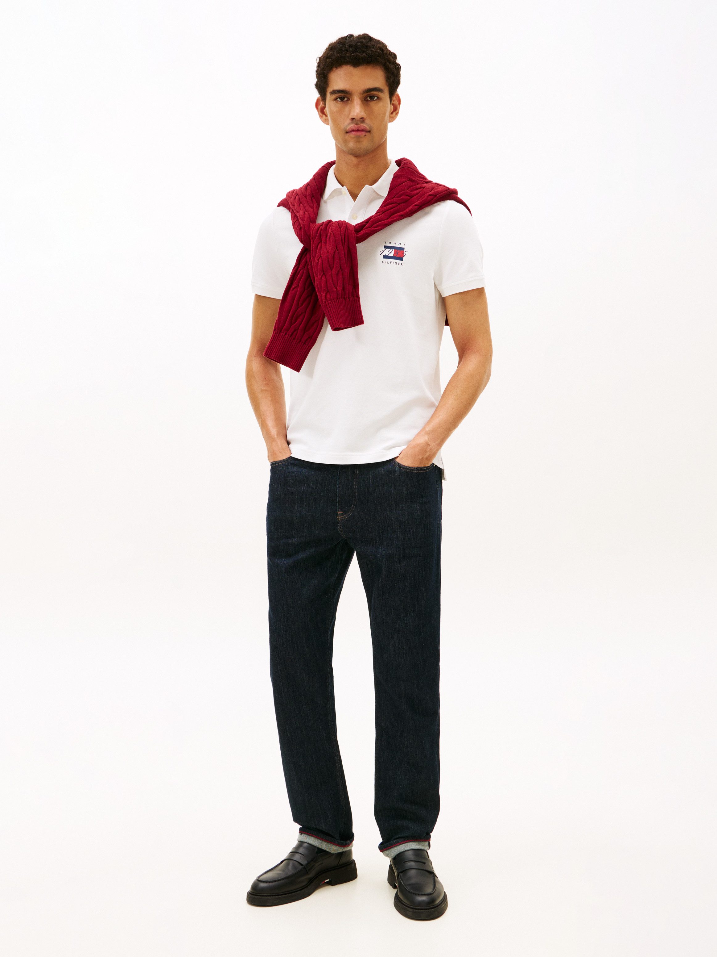 Tommy Hilfiger Poloshirt FLAG GRAPHIC PIQUE regular fit, Polokragen, Print