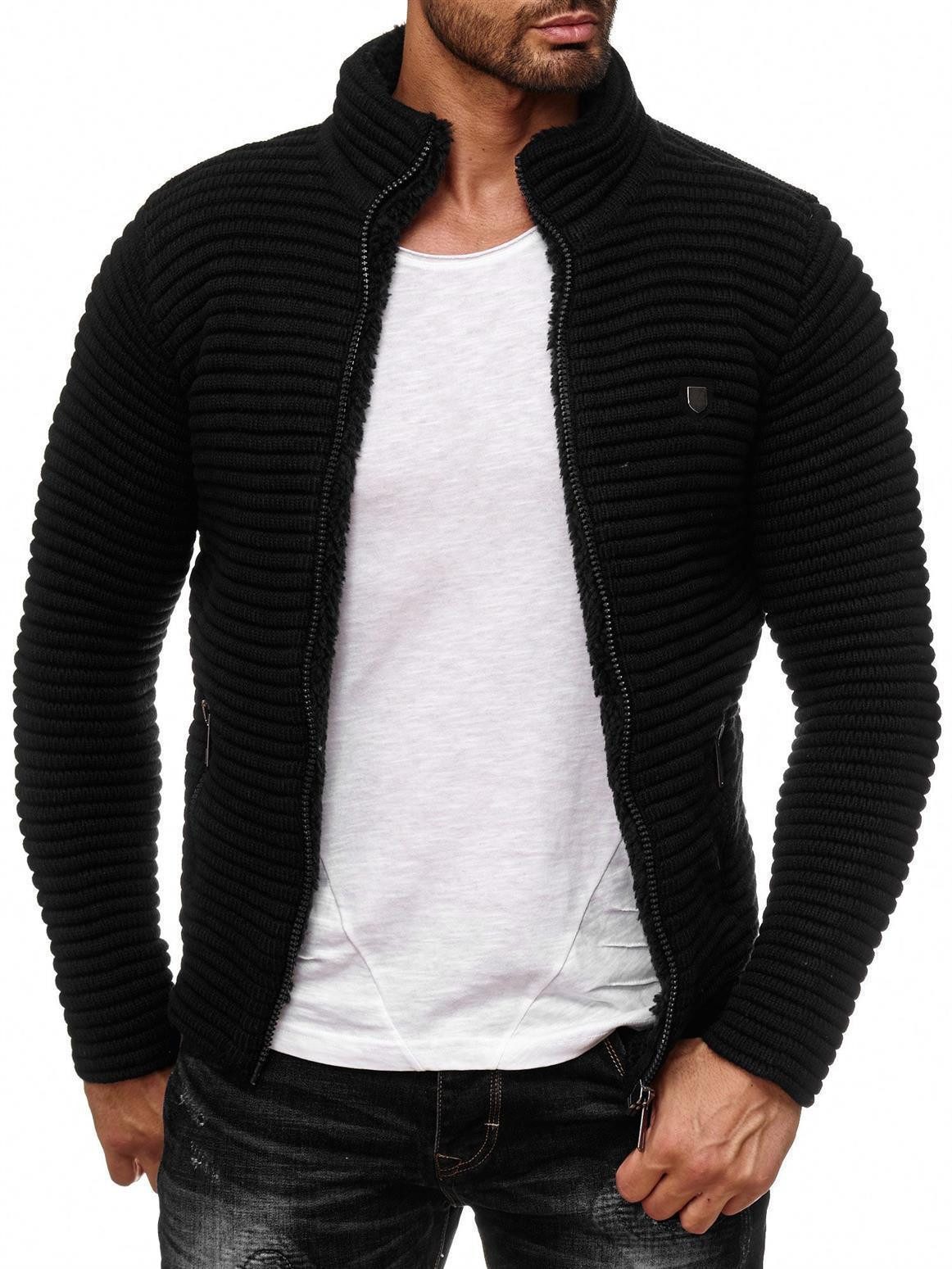 RedBridge Strickjacke in Grobstrick mit Innenfutter und hohem Kragen Innen günstig online kaufen