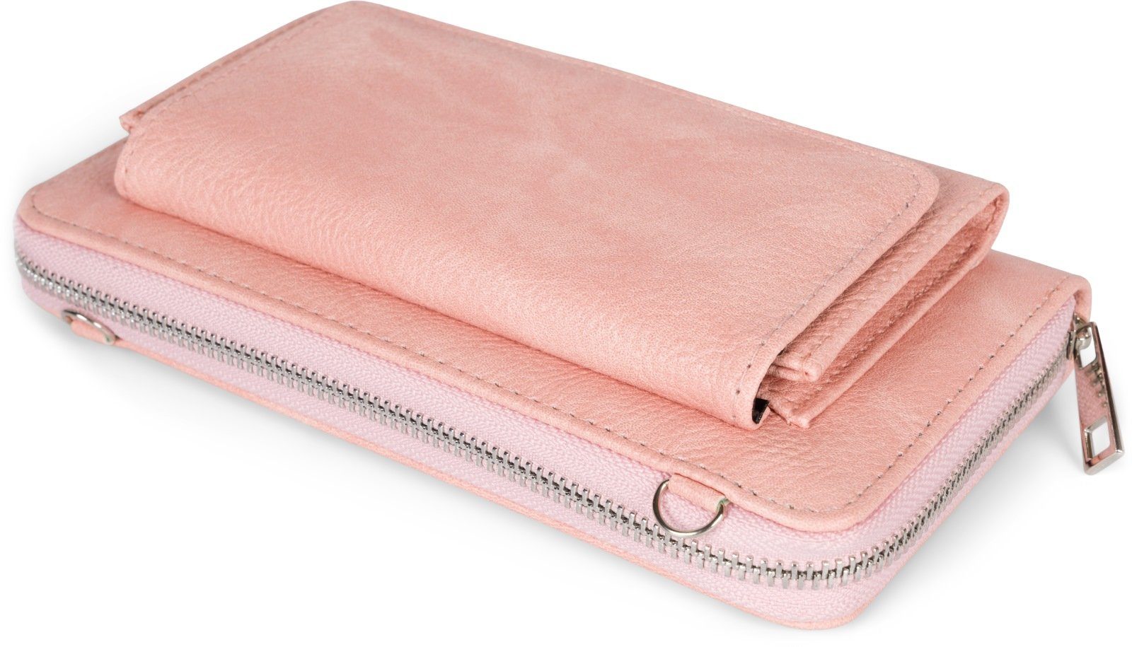 styleBREAKER Smartphonetasche (1-tlg), mit Unifarben Handyfach Geldbörse Rose