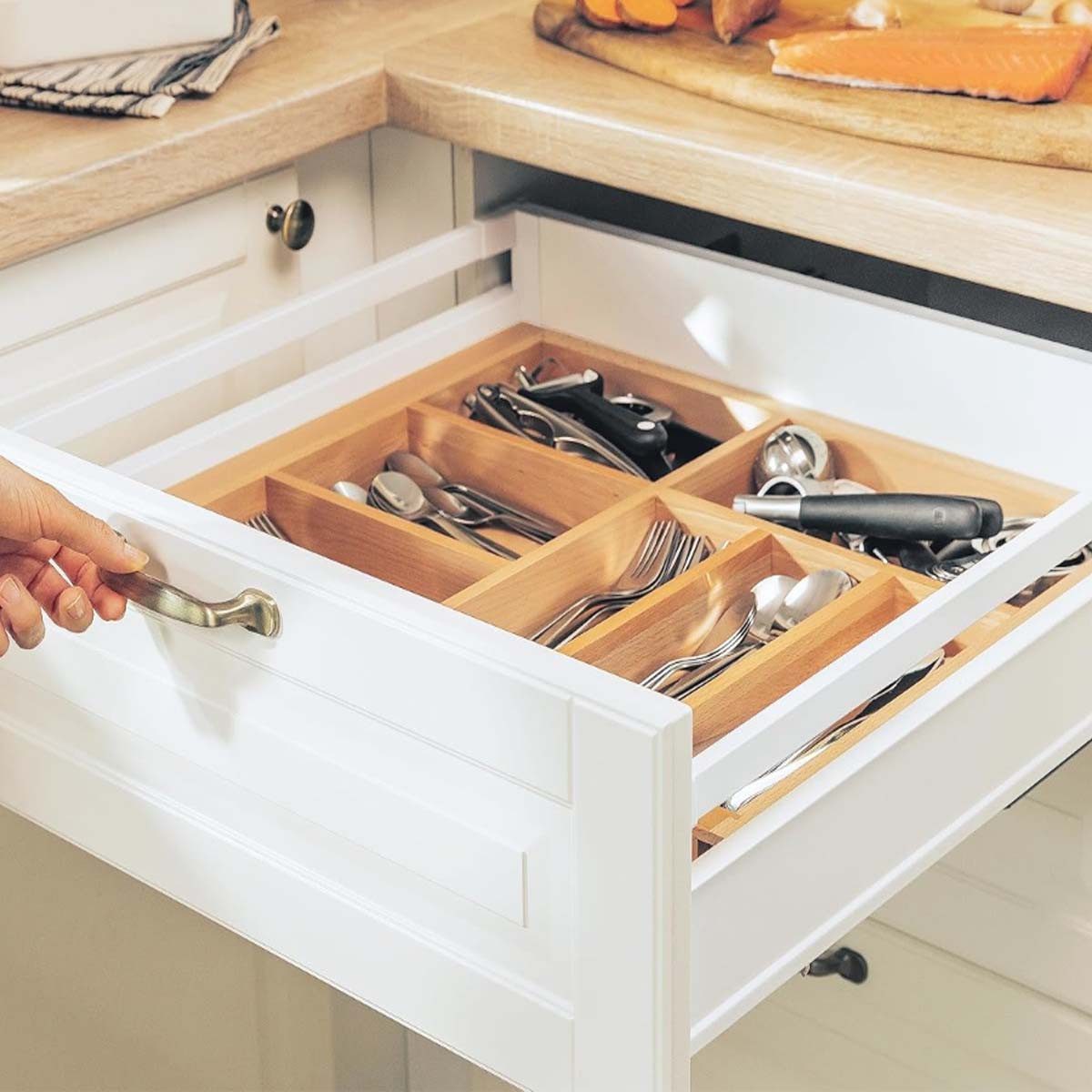 MS Beschläge Schubladeneinsatz Schubladen-Längsreling Set Schubladenerweiterung (Set), Schubladenzubehör Relingstangen Schubladenreling nachrüsten