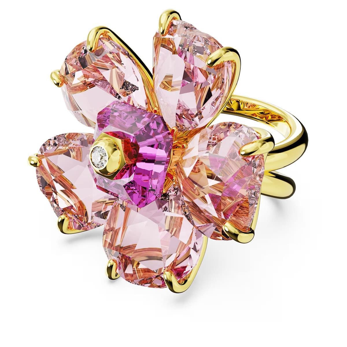 Swarovski Fingerring Swarovski 5657281 Florere Cocktailring, Blume, Rosa, Größe 58 (kein Set, 1-tlg)