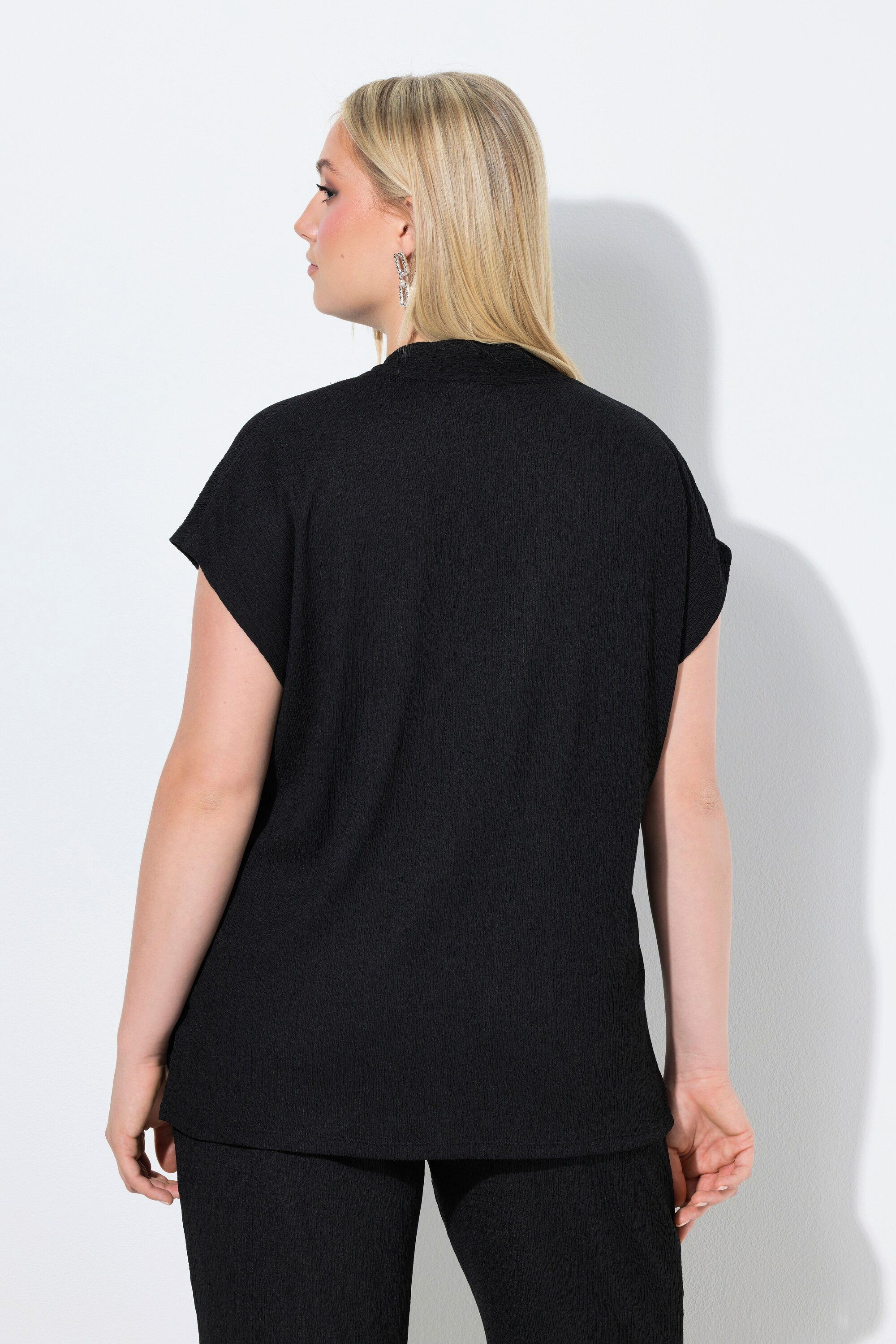Ulla Popken T-Shirt T-Shirt Oversized Kelchkragen V-Ausschnitt Halbarm – Bild 3 von 4