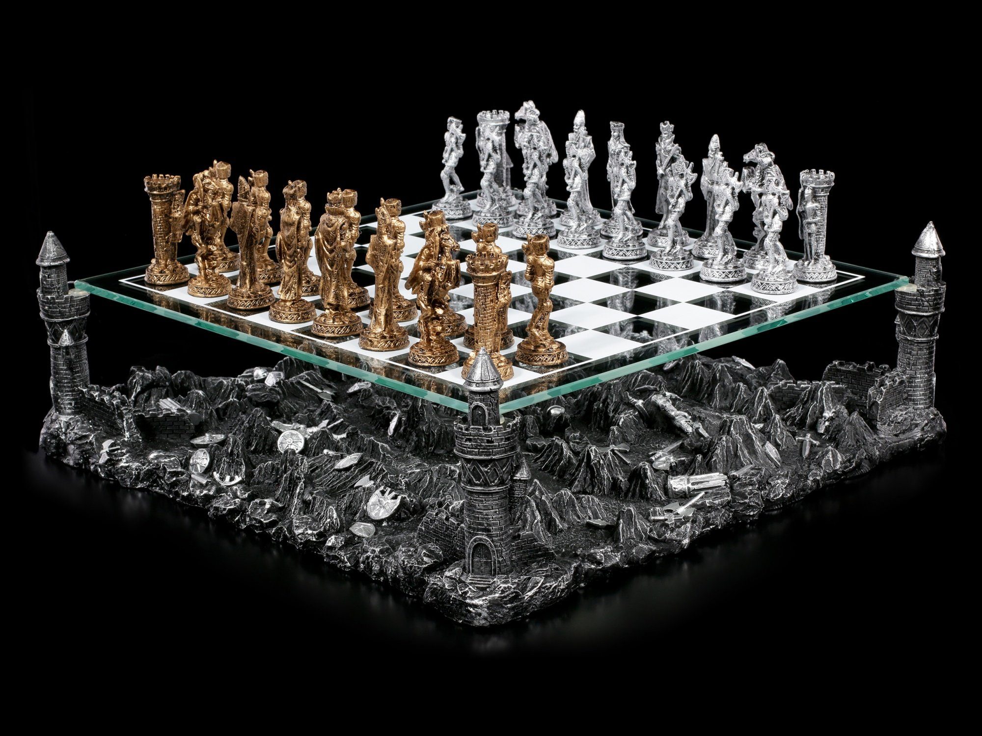 Figuren Strategiespiel - Spiel, GmbH Ritter Shop mit Schachspiel Zinnrittern Schachfiguren