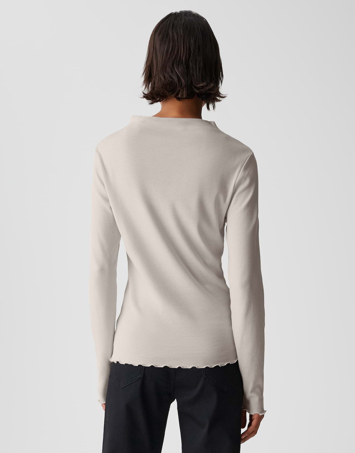 OPUS Langarmshirt SONINCHEN aus weichem Jersey figurbetont geschnitten, feine Rippstruktur, elastischer Stoff