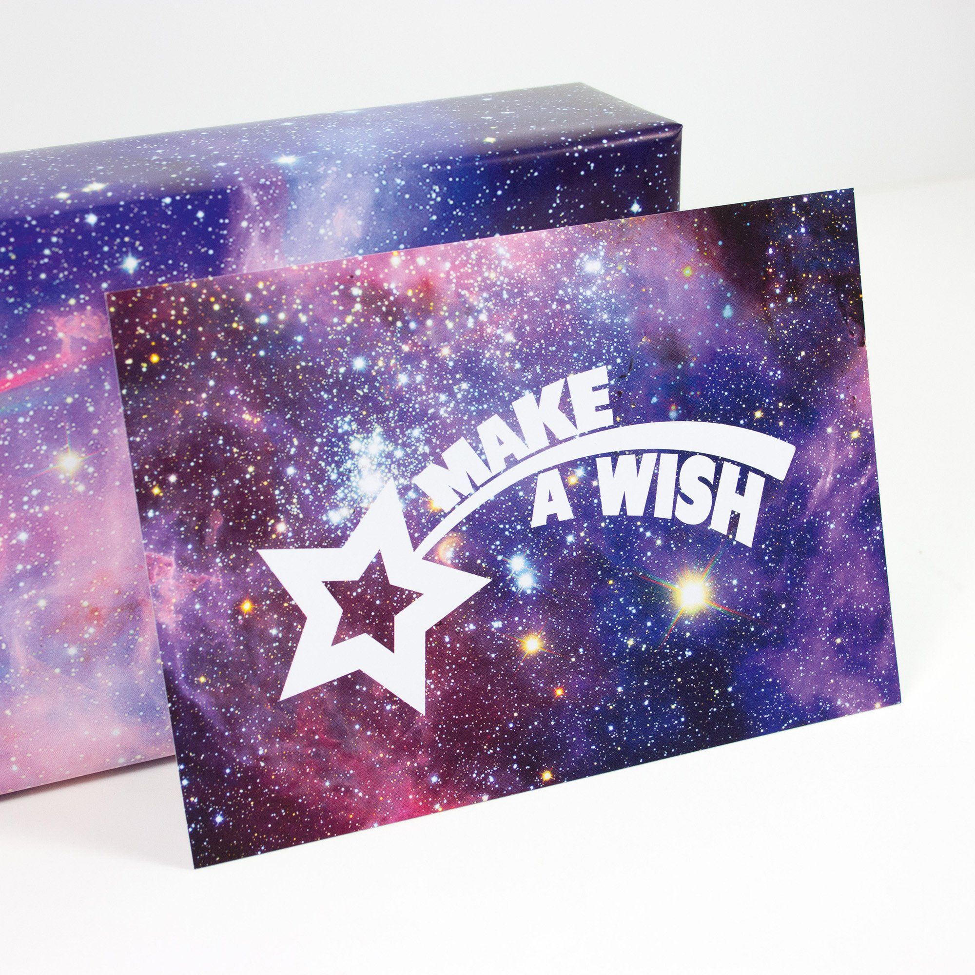 Postkarte Make wish, a Recylingpapier 100 Postkarte Bow & % Hummingbird