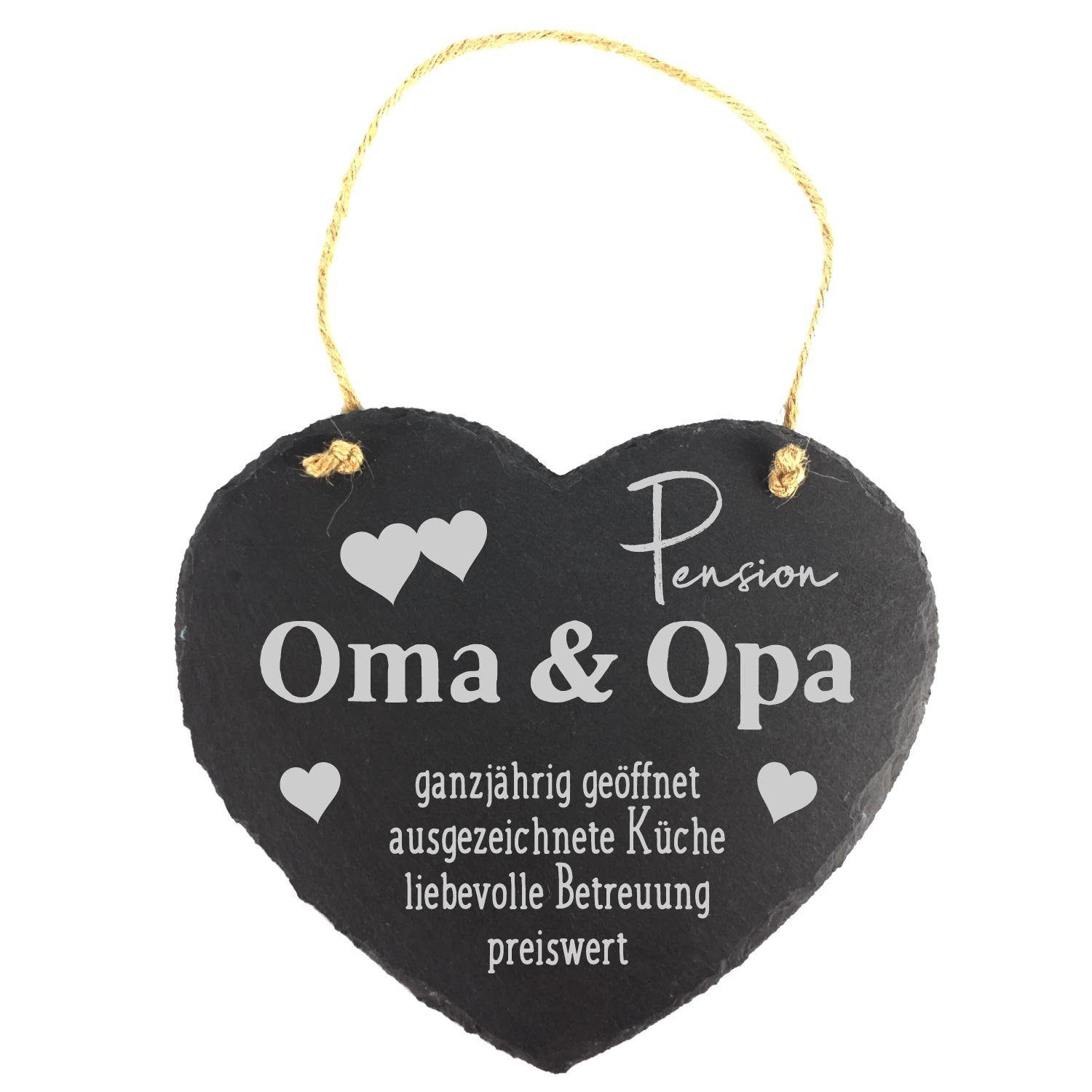 Camolo Wandtafel Schieferherz Pension Oma & Opa, (1-tlg), Mit Aufhängeseil günstig online kaufen