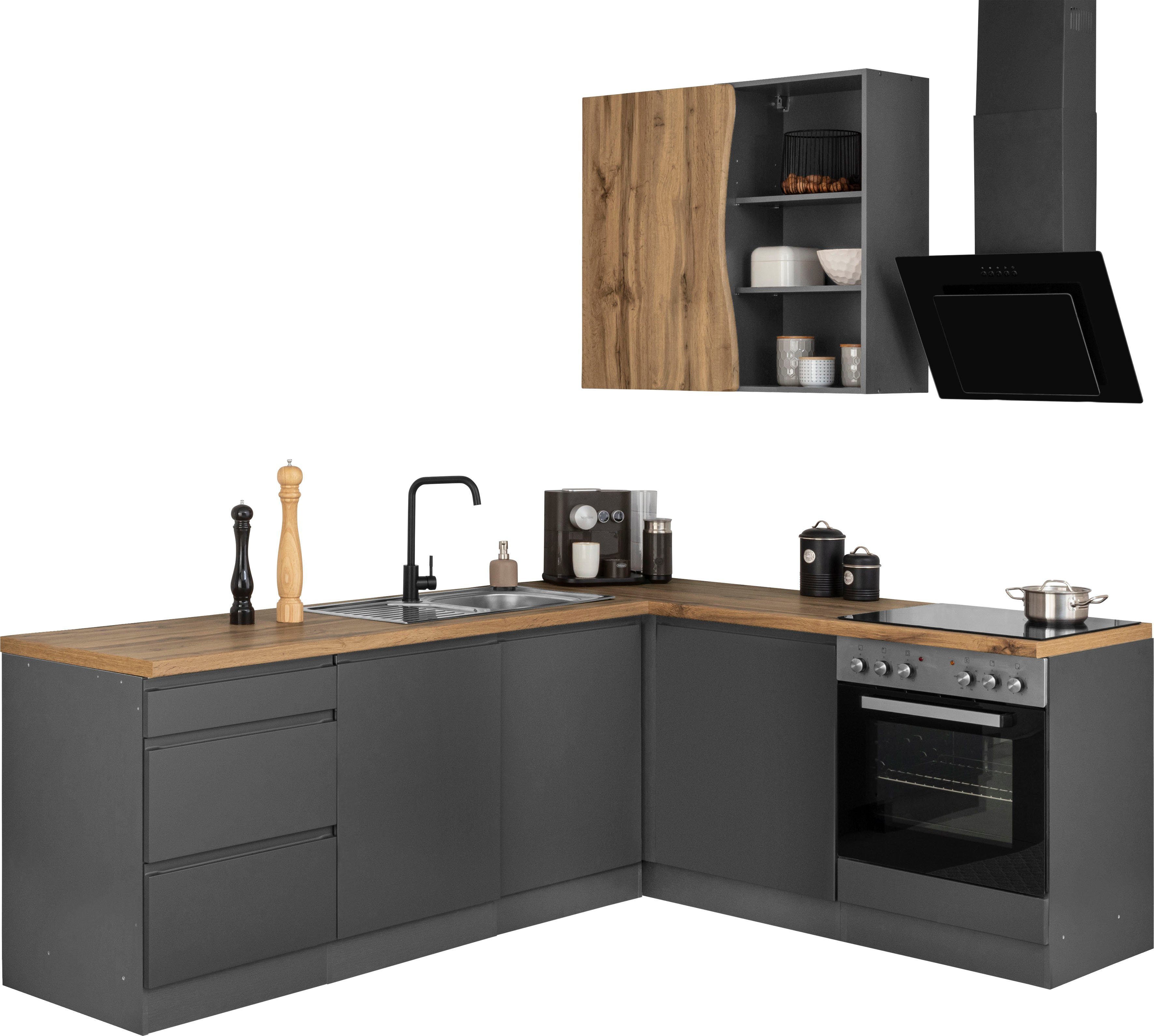 KOCHSTATION Winkelküche "KS-Bruneck" Stellbreite 240/180 cm breit, wahlweis günstig online kaufen