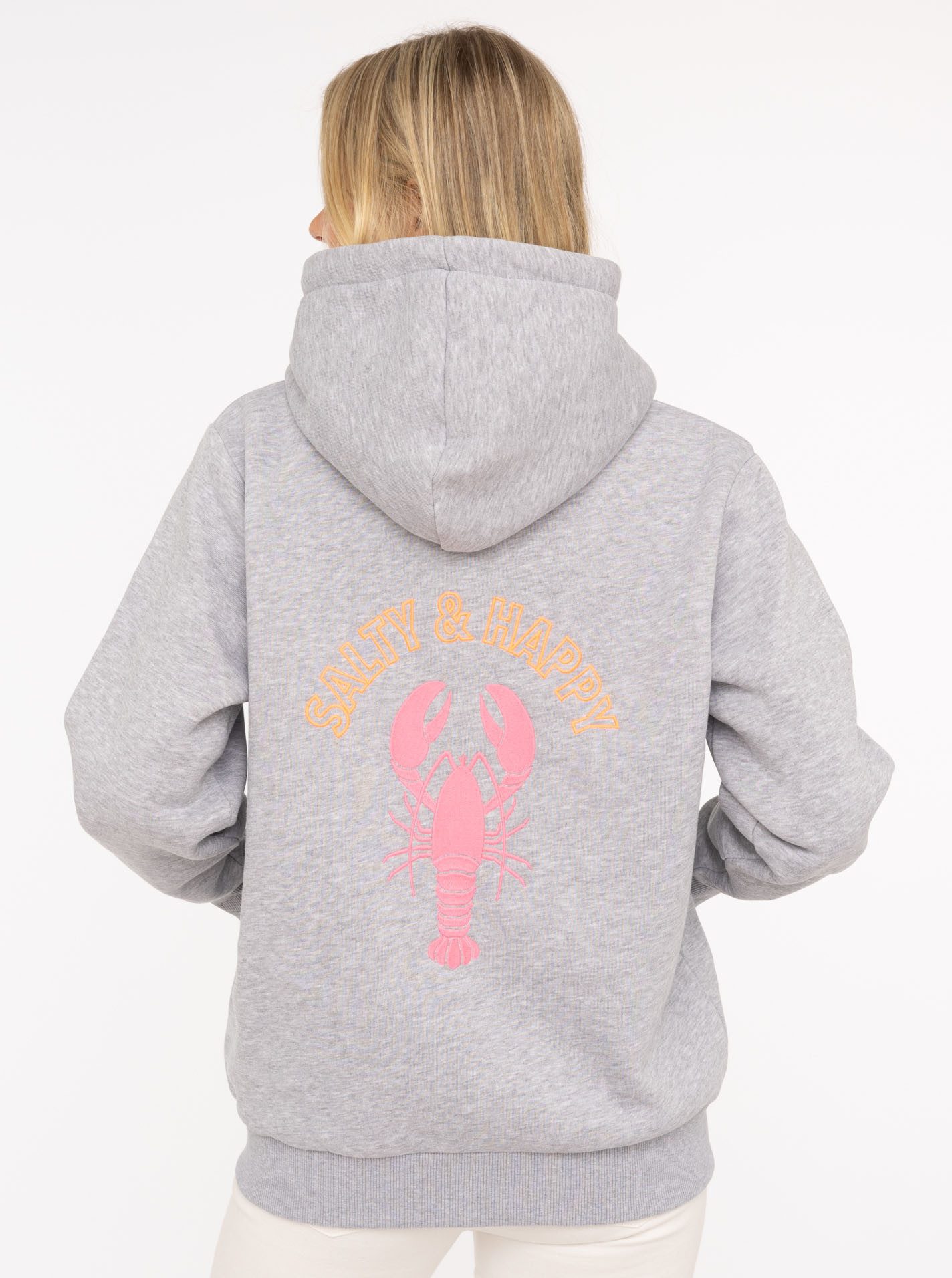 Zwillingsherz Sweatjacke "Salty & Happy" Kapuze, Langarm, Reißverschluss, modisch, maritim, Kordelzug